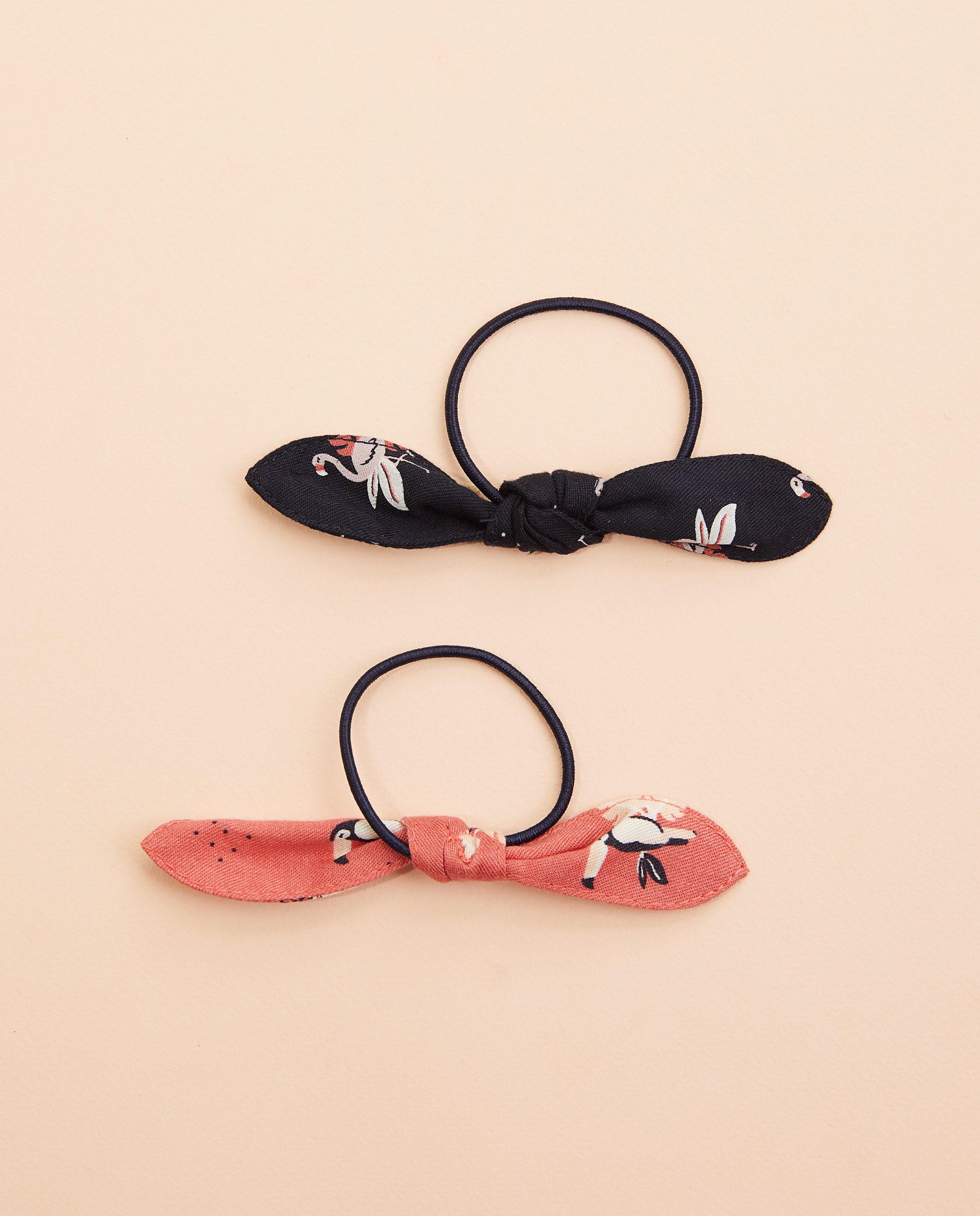 Lot d’élastiques pour les cheveux avec des petits nœuds - bleus et roses - Besties