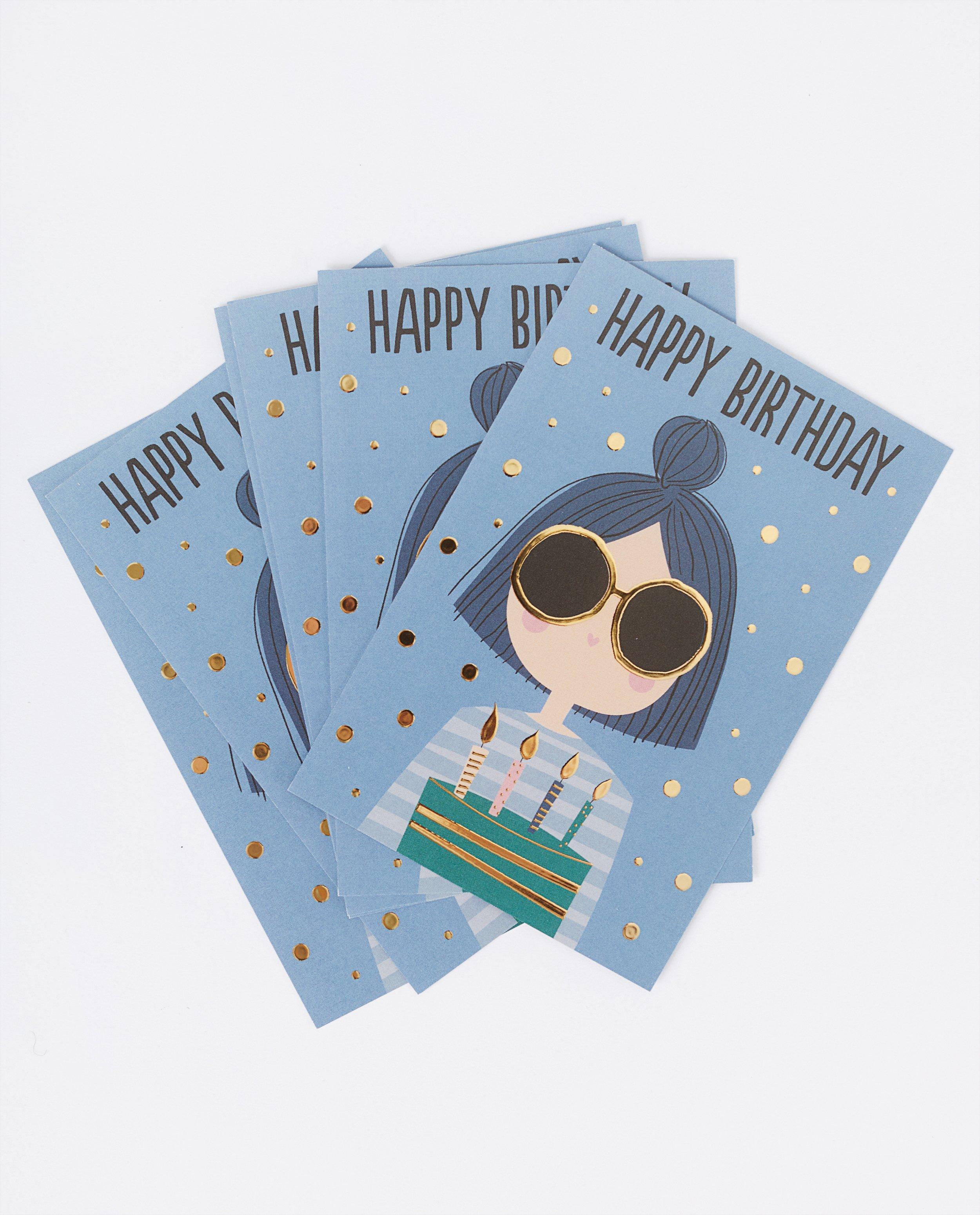6 cartes d’anniversaire Studio Loco - bleu - JBC