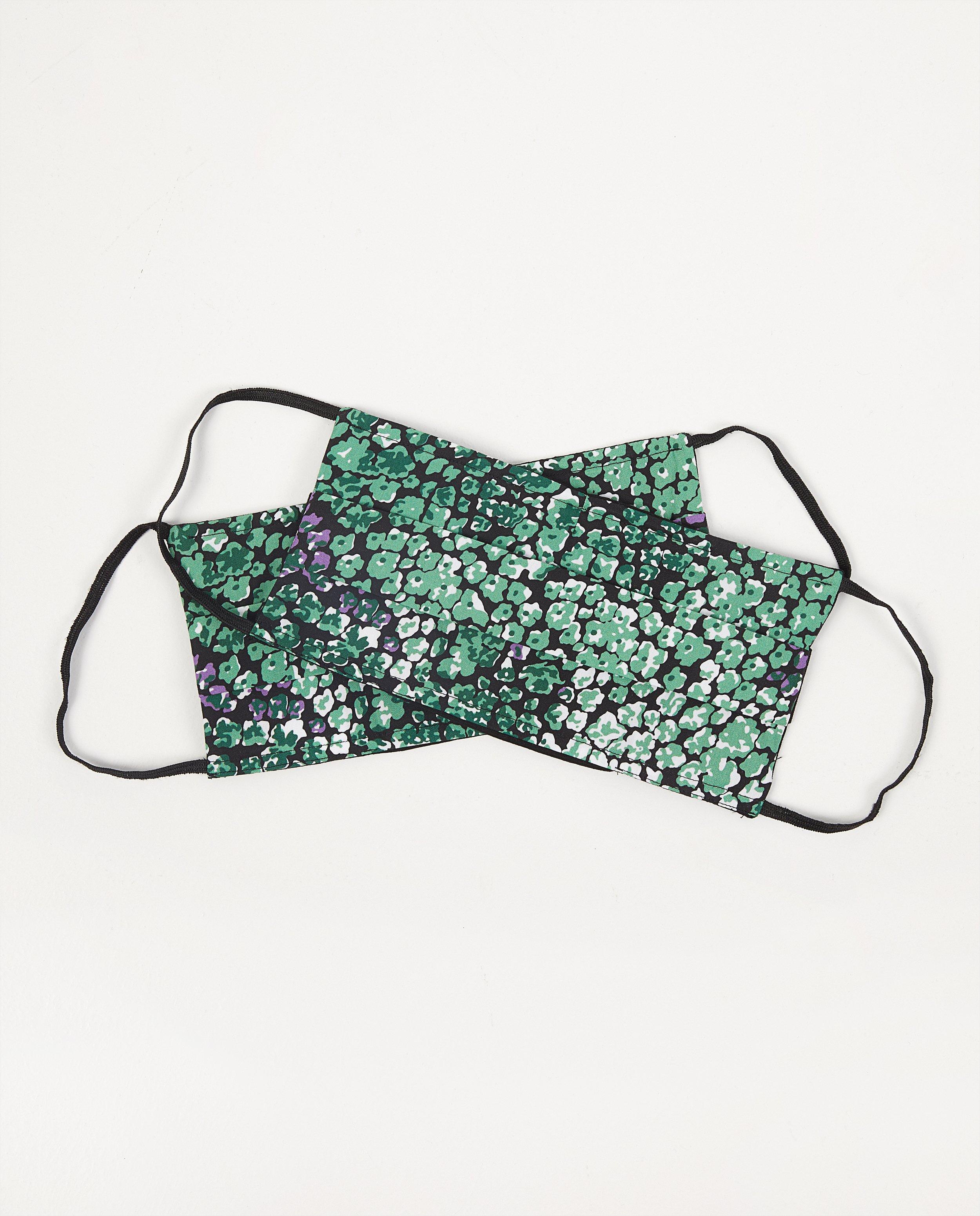 2 masques à imprimé fleuri vert - lot de 2 - Sora