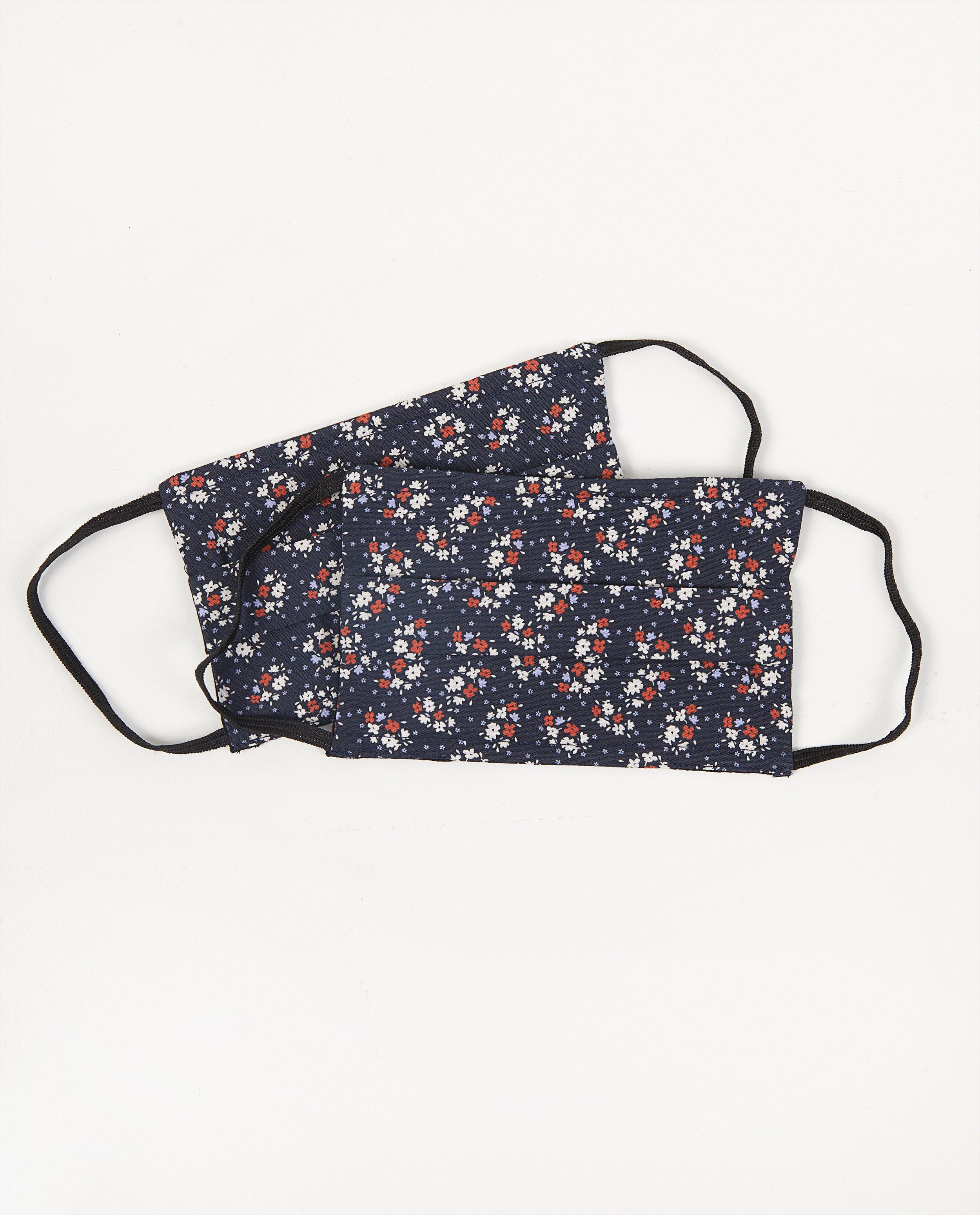 2 masques avec des fleurs - noirs - lot de 2 - JBC