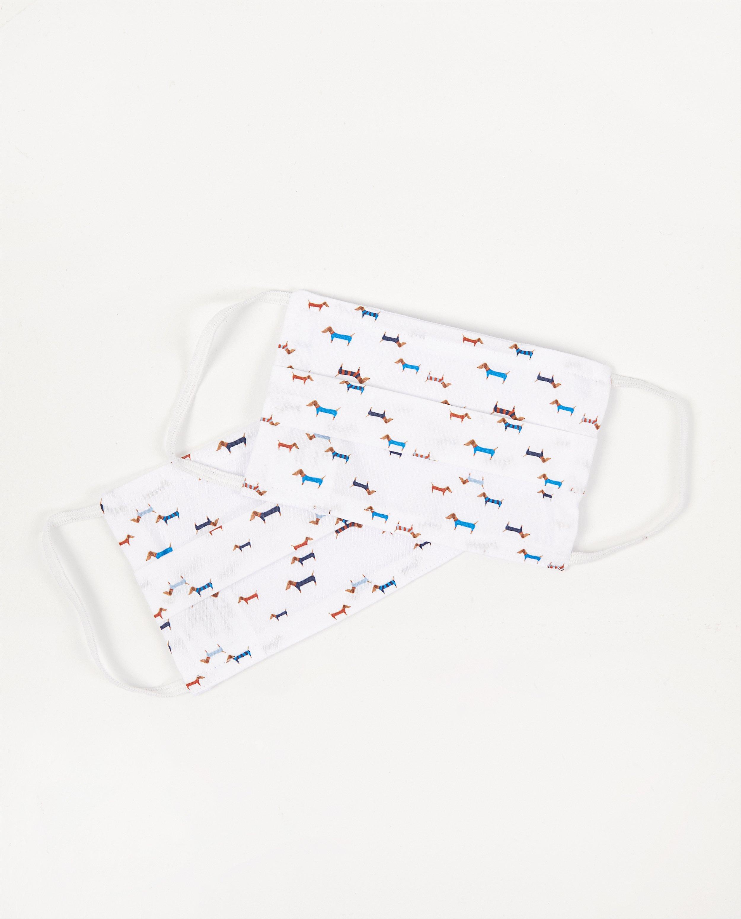 2 witte mondmaskers met hondjes - set van 2 - JBC