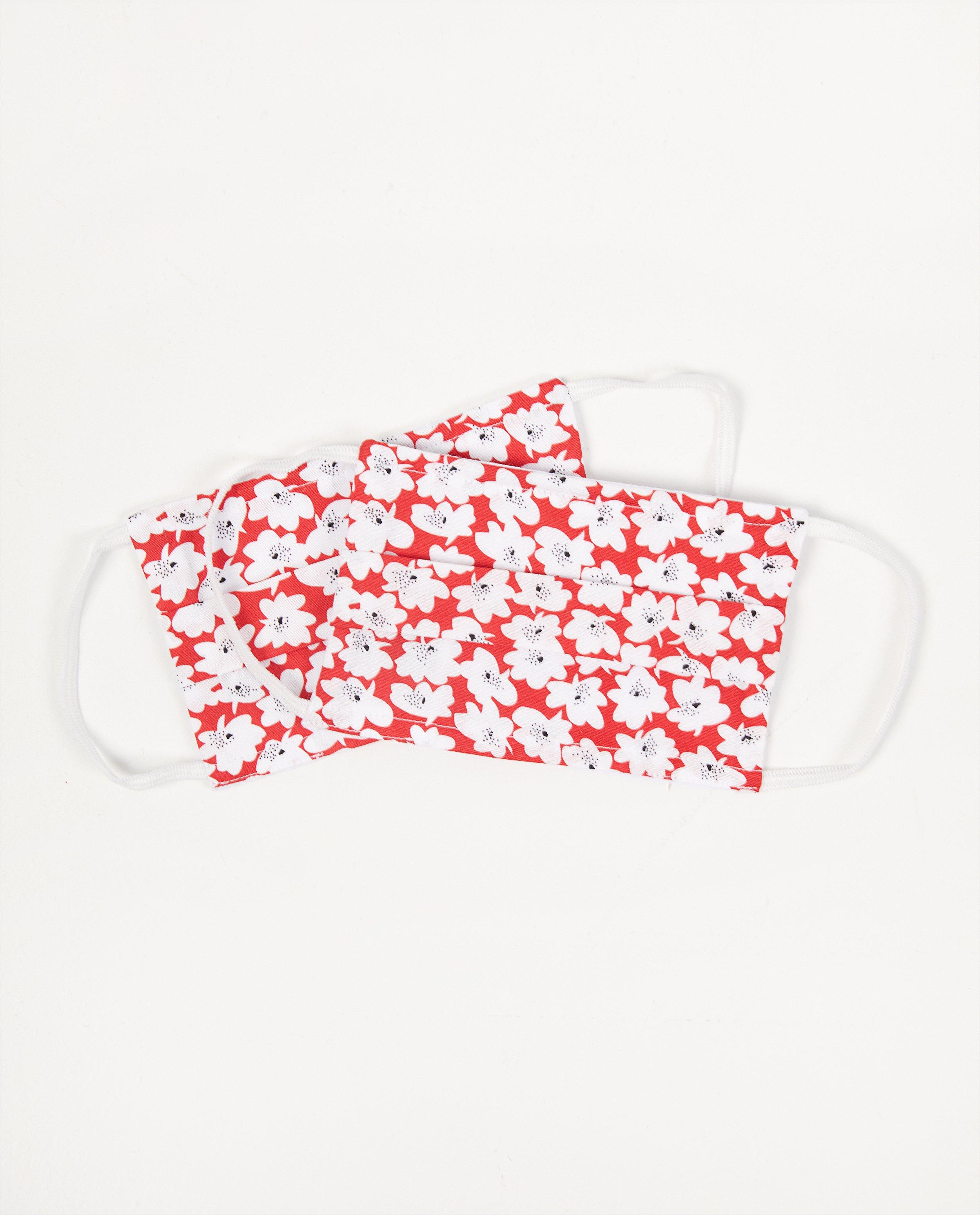 2 masques rouges avec des fleurs - lot de 2 - JBC