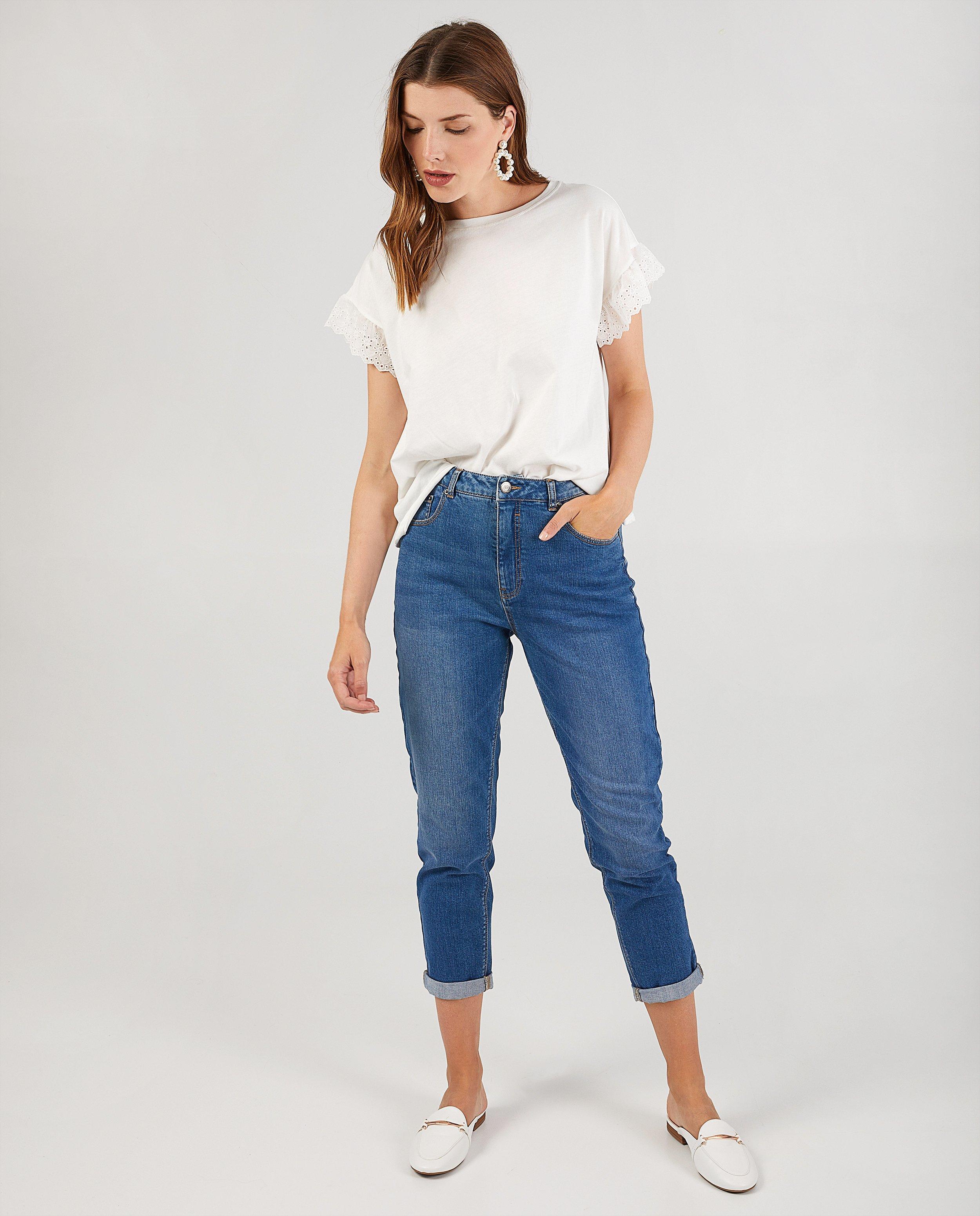 Wit T-shirt met kant Ella Italia - effen - Ella Italia