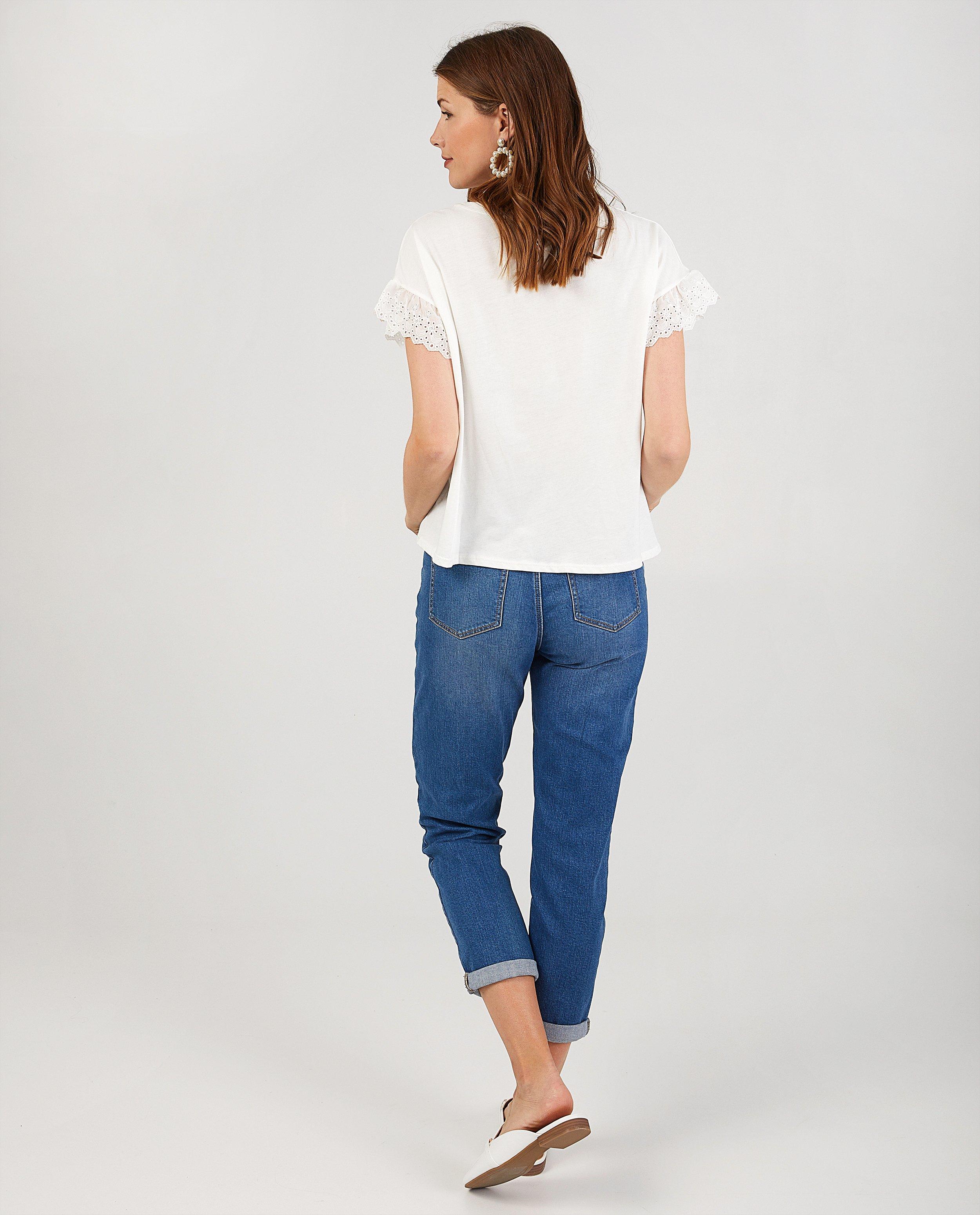 T-shirts - Wit T-shirt met kant Ella Italia