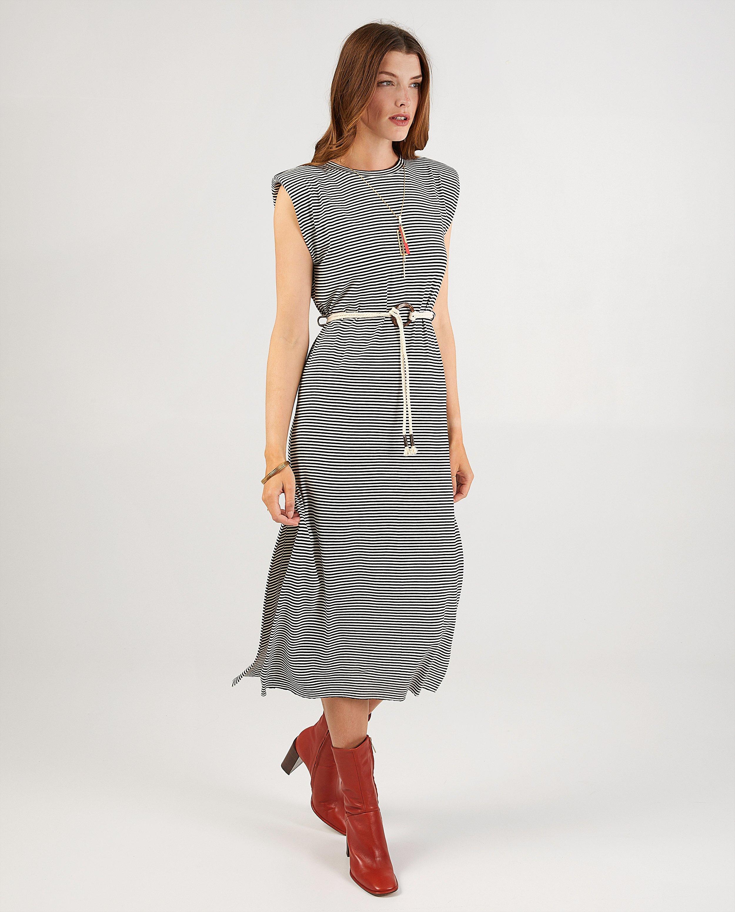 Robe rayée Ella Italia - noire et blanche - Ella Italia