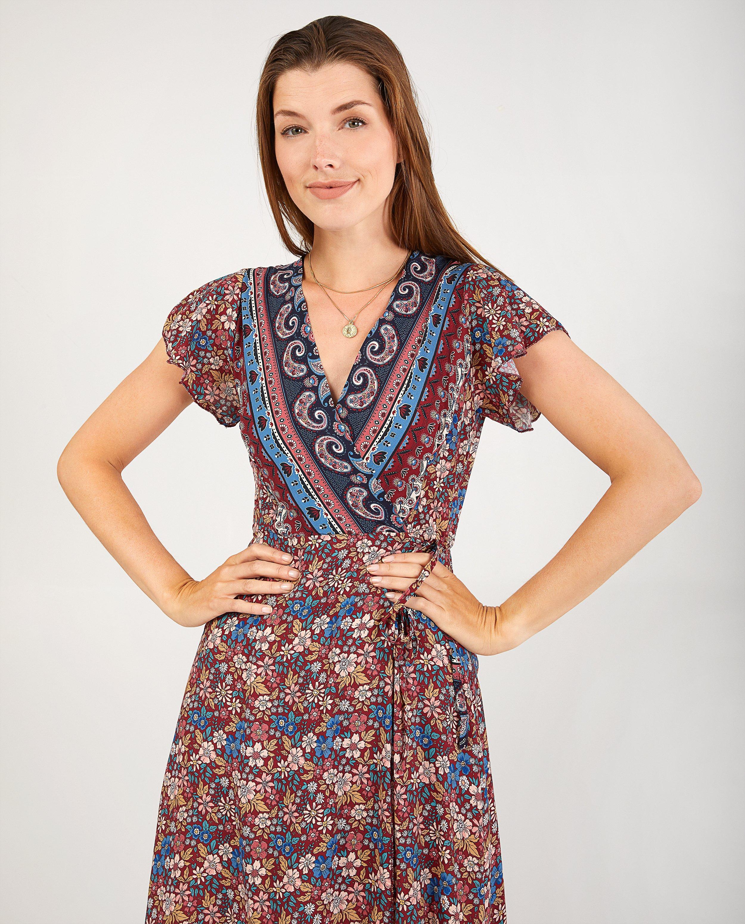 Robe cache c ur bordeaux Ella Italia imprime integral Ella Italia JBC Belgique Belgique
