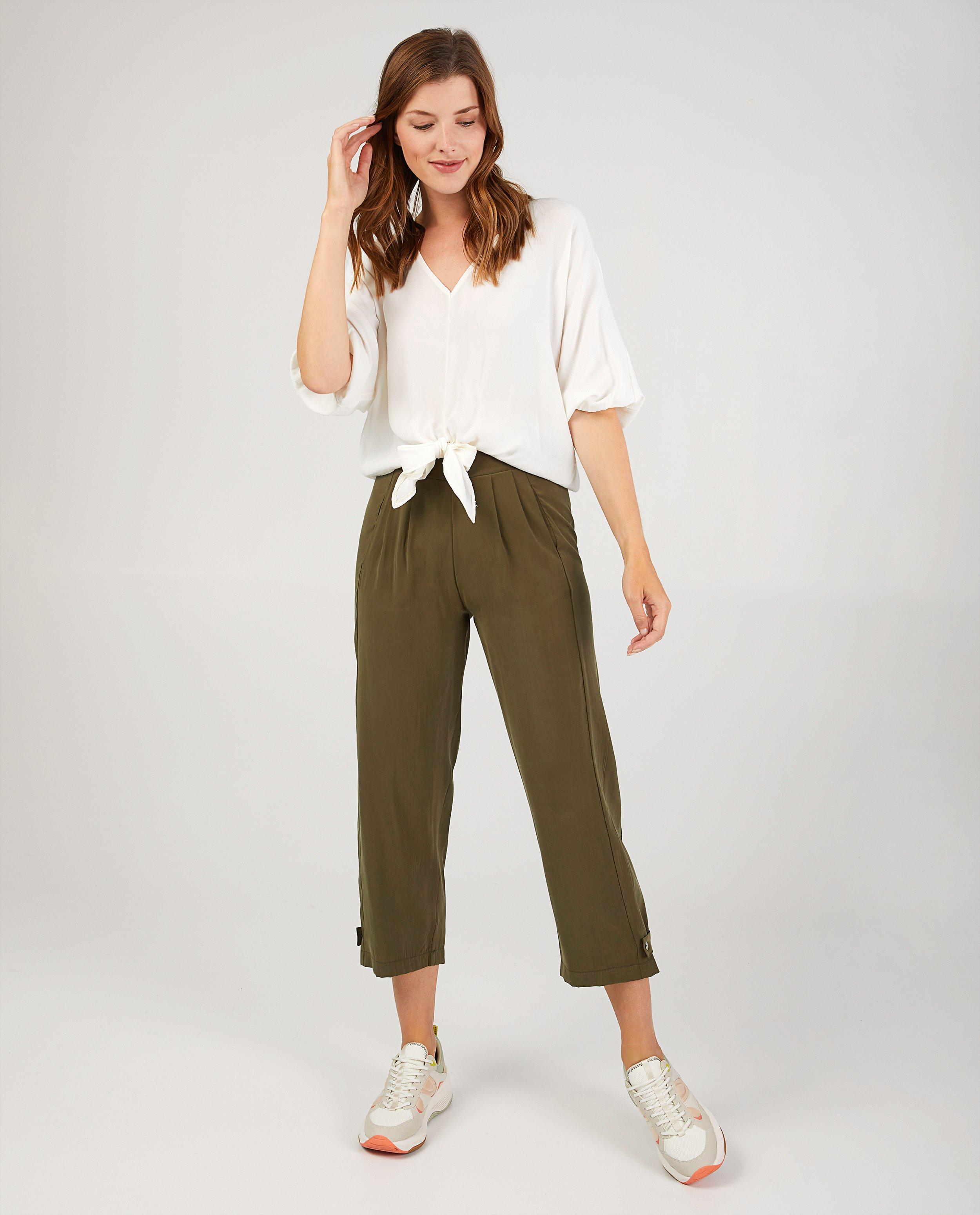 Groene broek Ella Italia - effen - Ella Italia