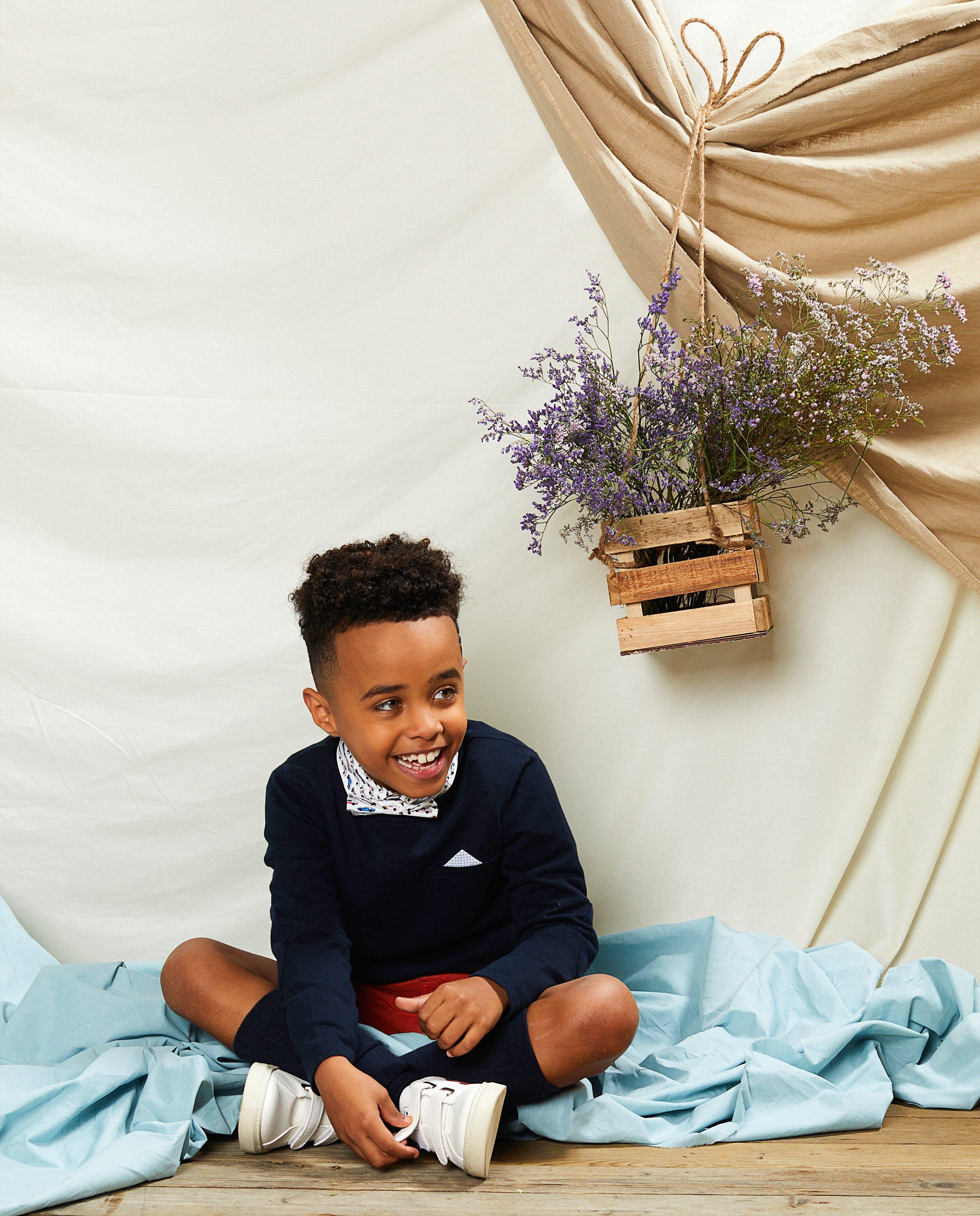 Pull bleu foncé Communion - en fin tricot - Kidz Nation