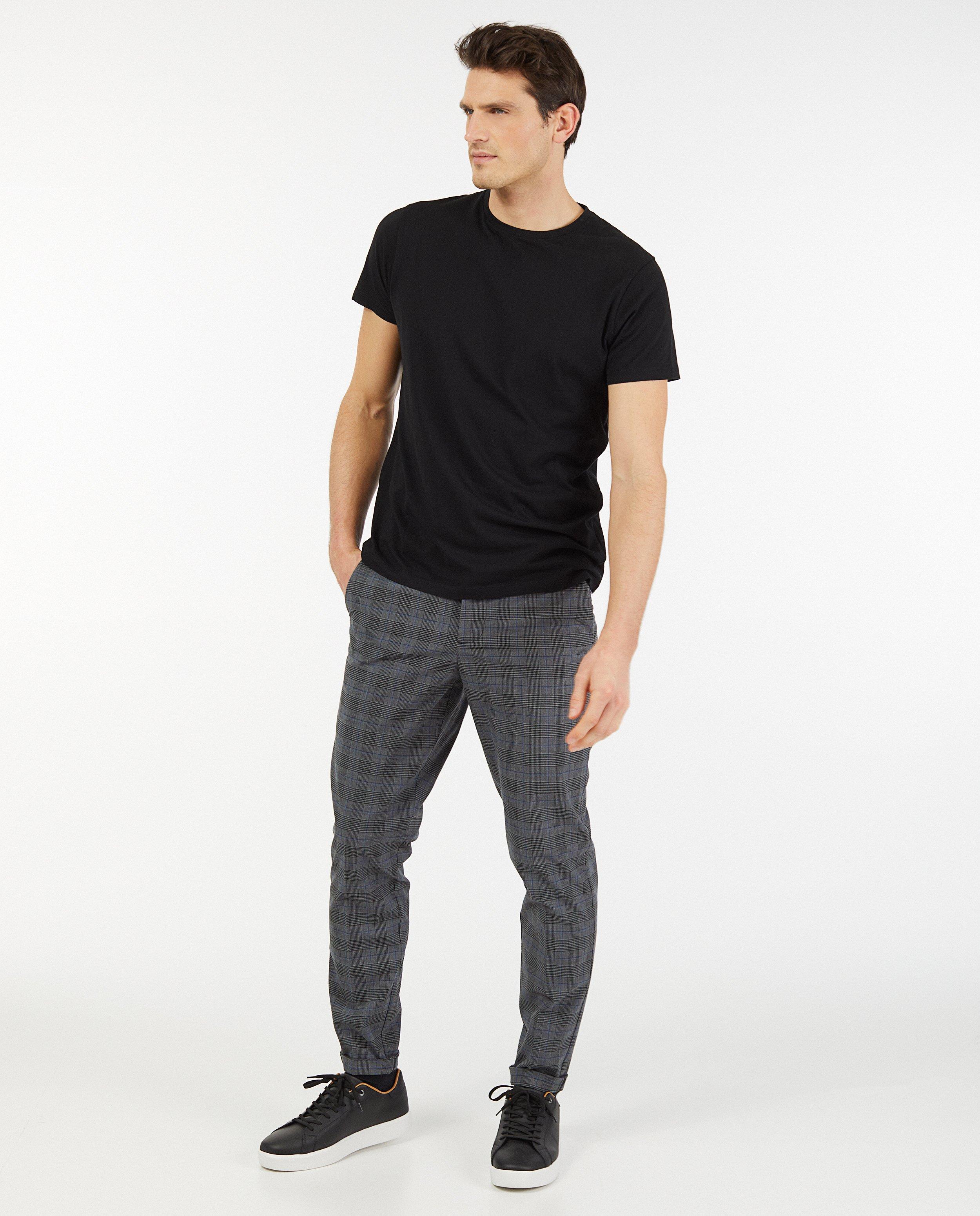 Grijze chino met ruitpatroon Matthew - slim fit - Quarterback