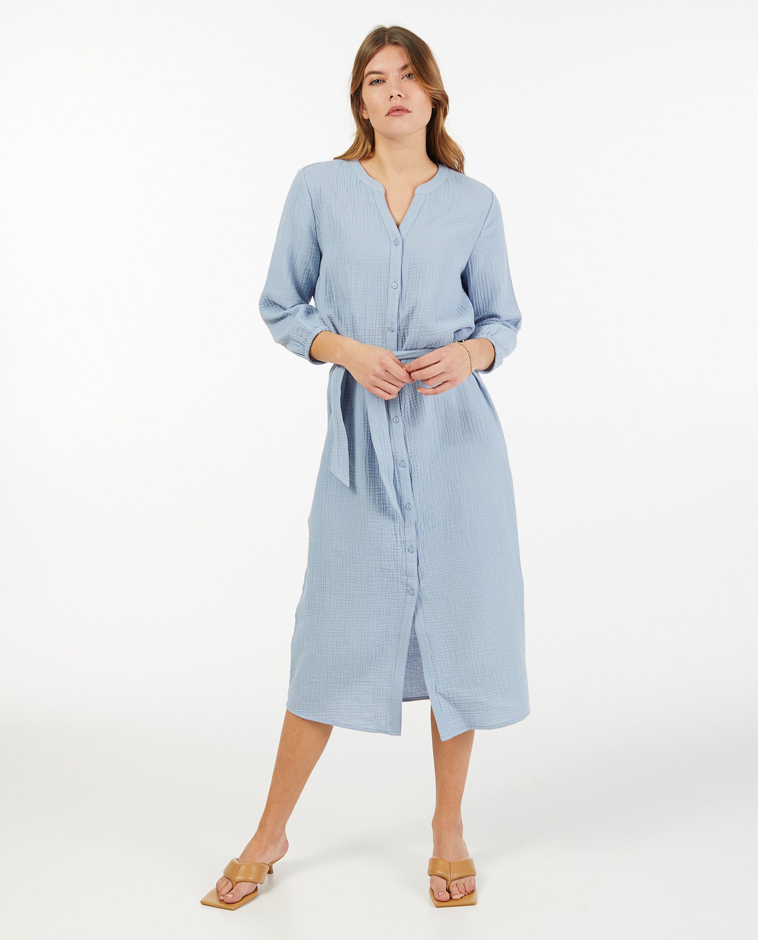 Robe à structure tissée Sora - avec ceinture à nouer - Sora