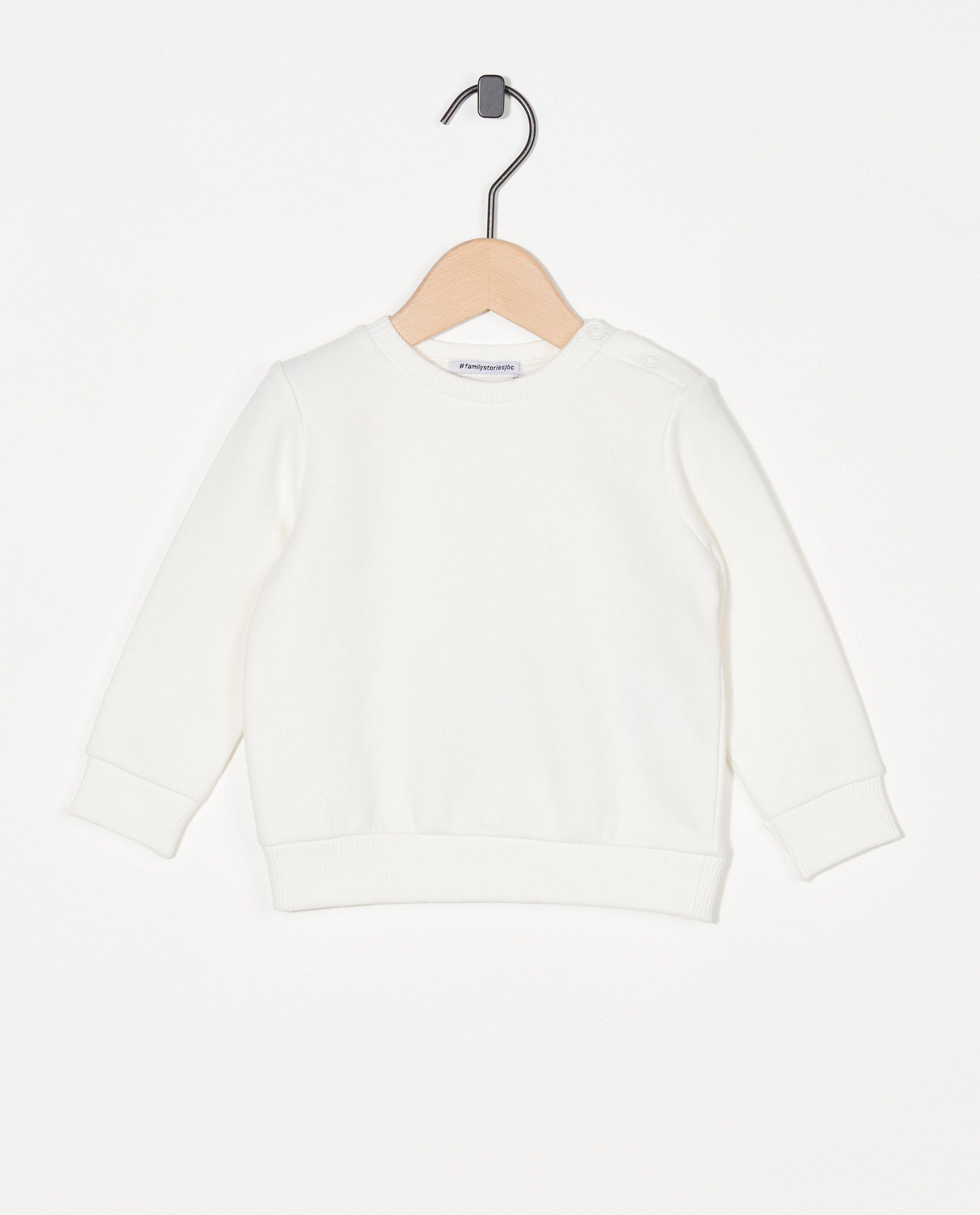 Witte sweater, baby - lettersweater - JBC