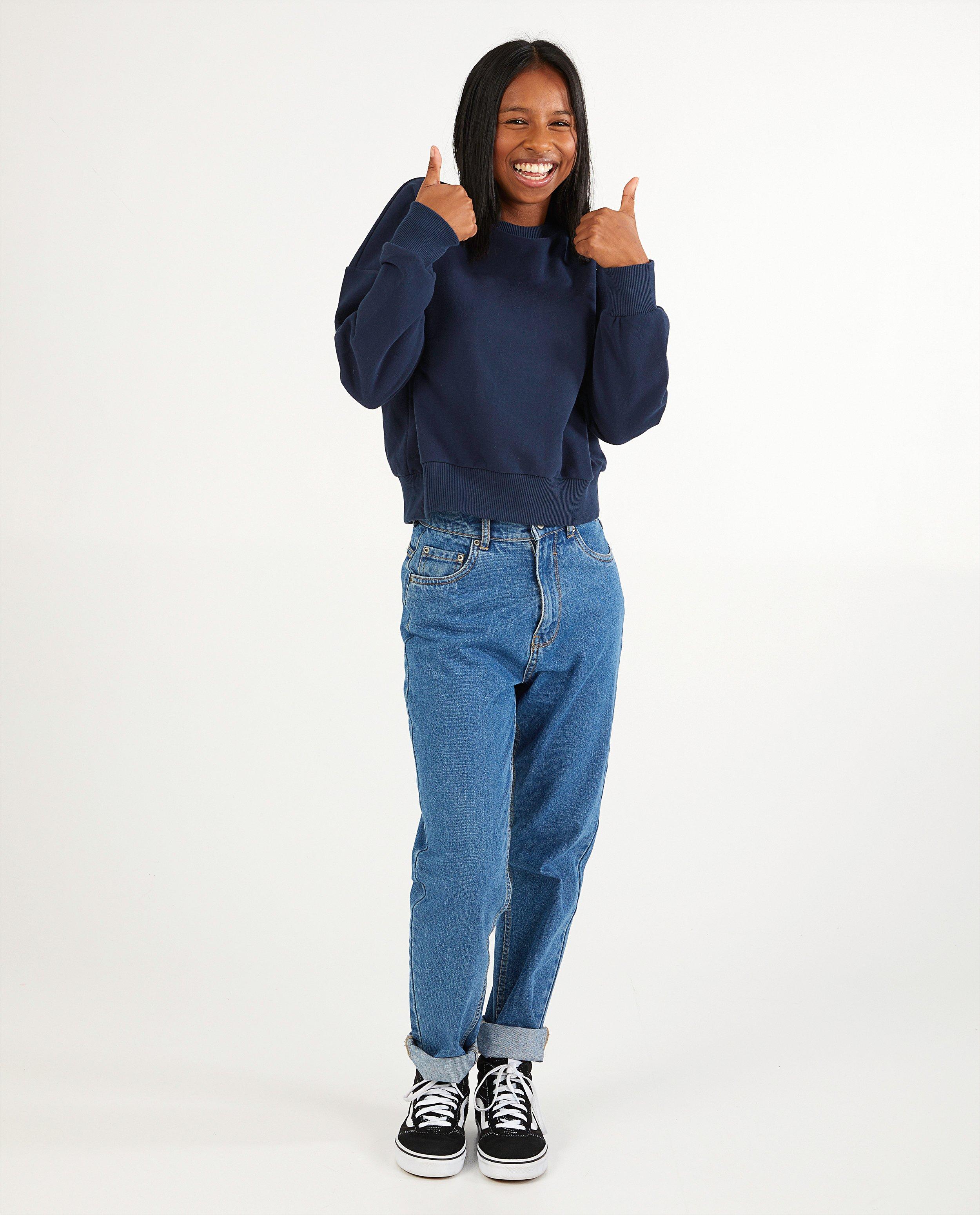 Donkerblauwe unisex sweater, tieners - Kampsweater - JBC
