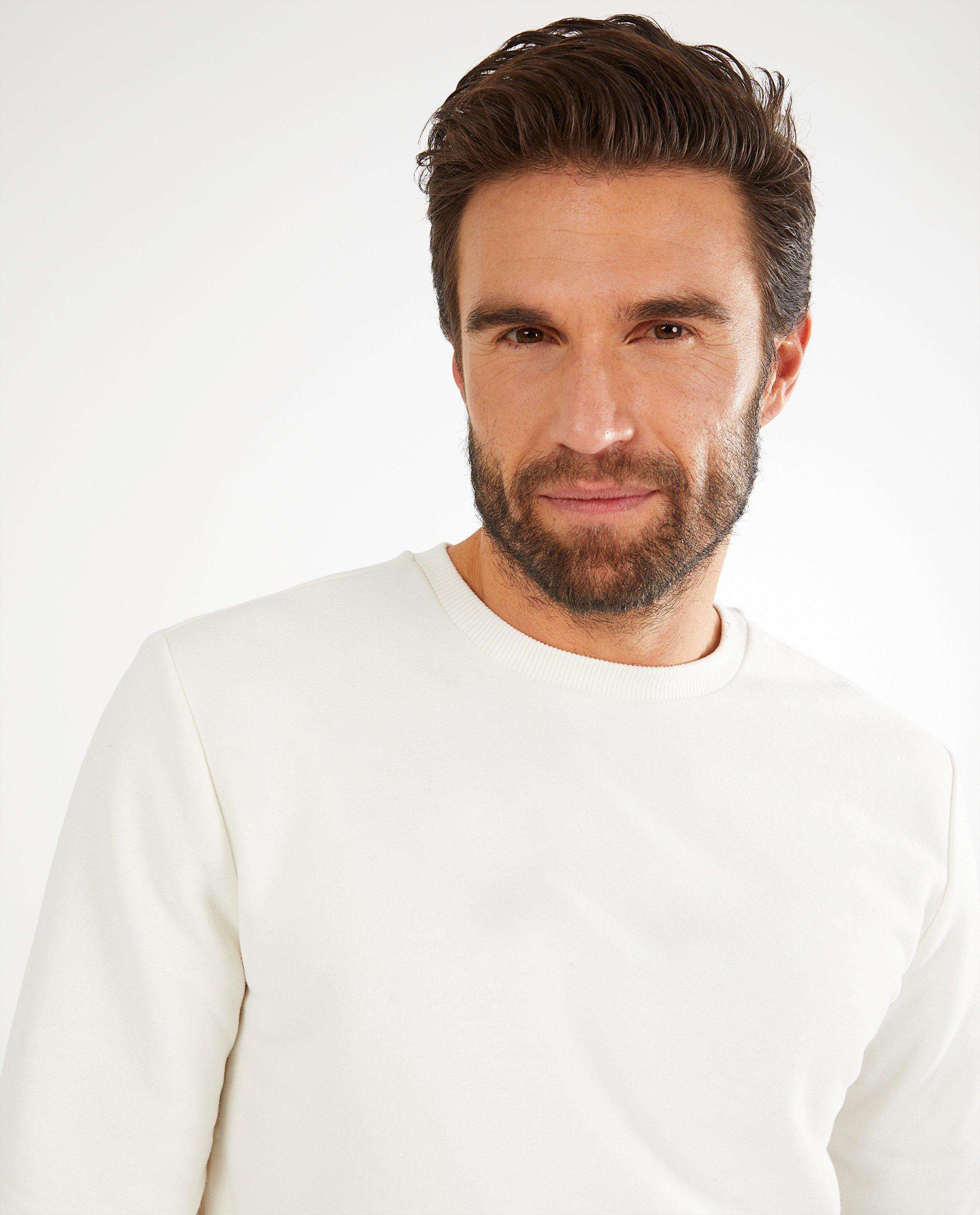 Sweaters - Witte sweater, heren