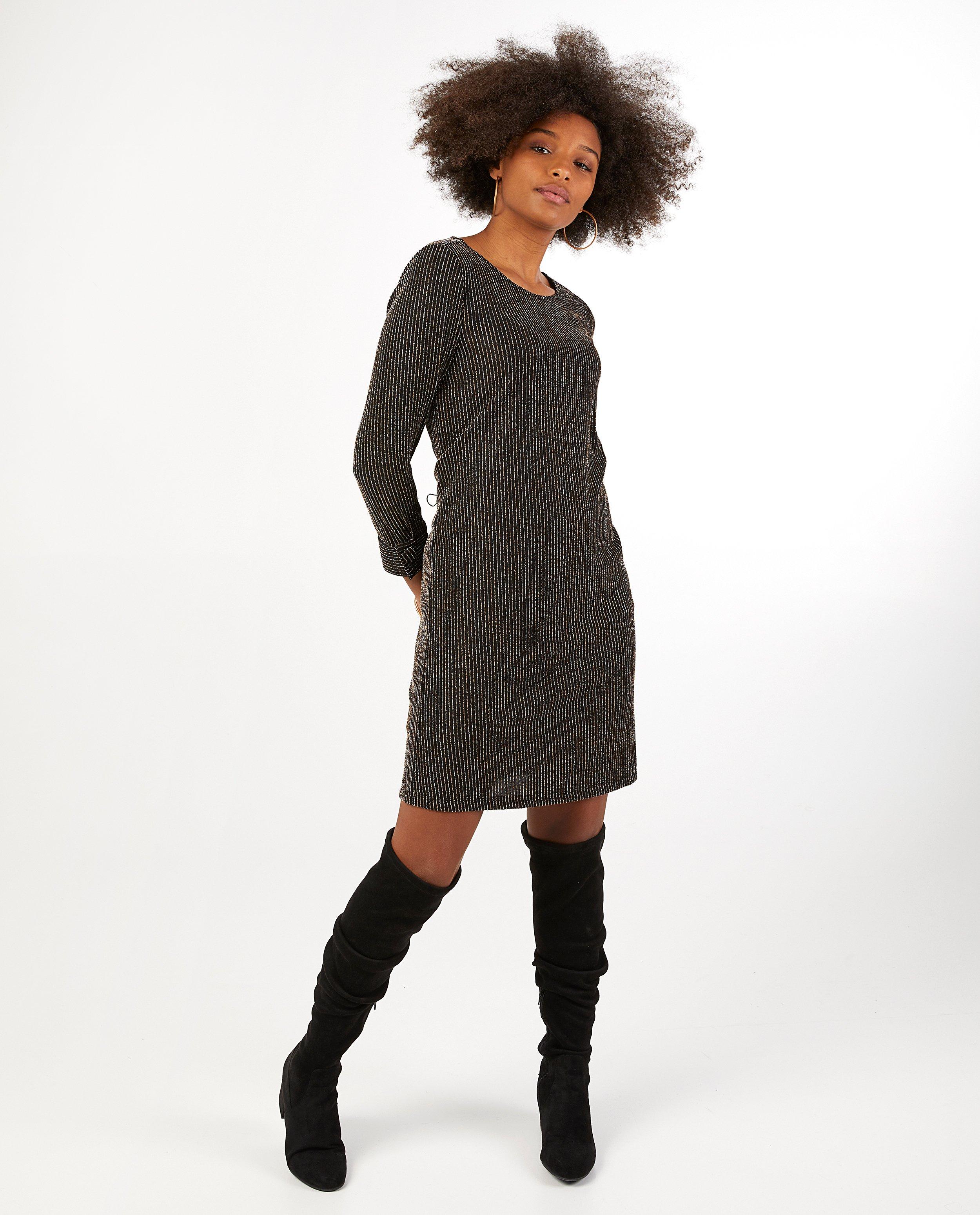 Zwarte jurk met glitter Youh!