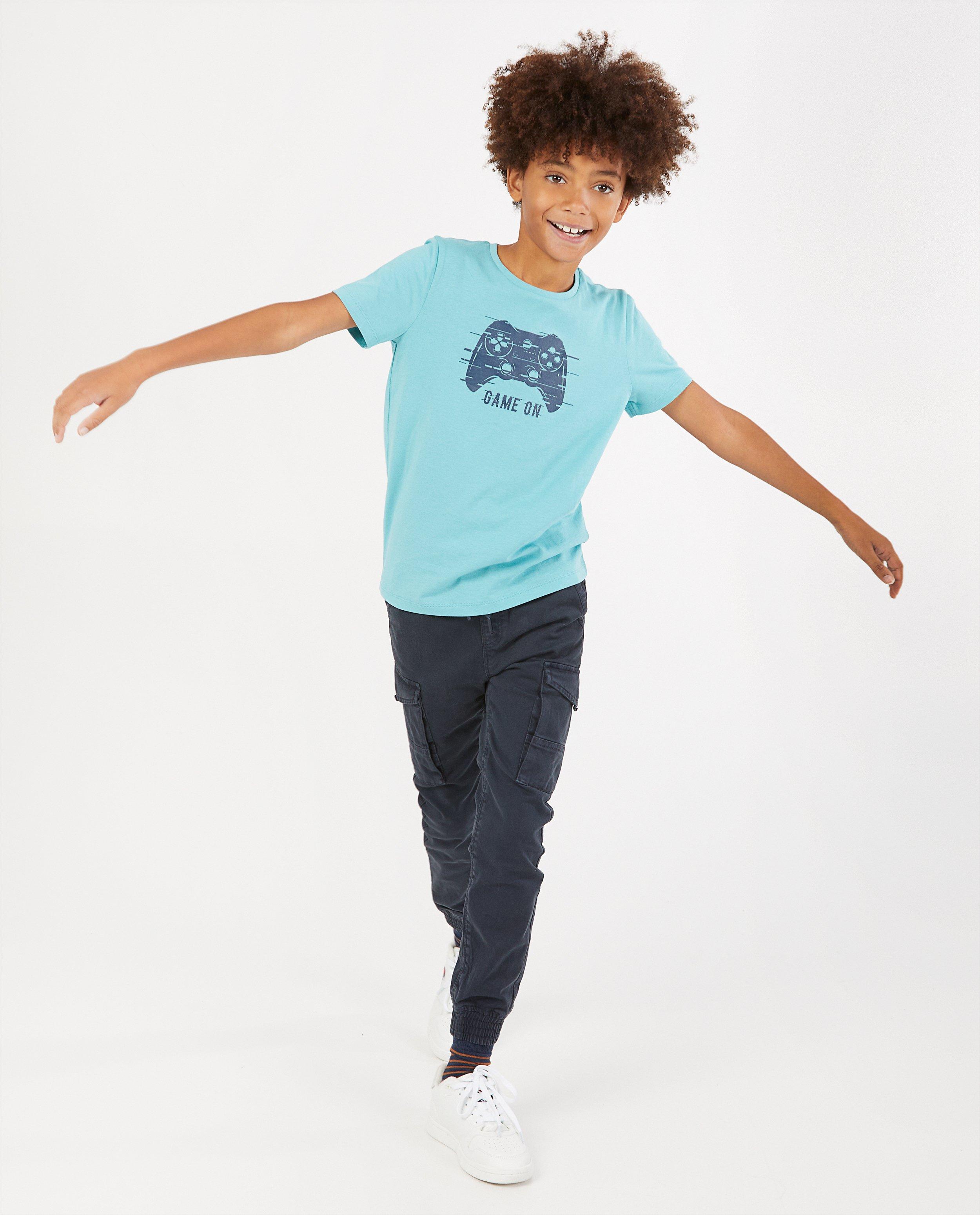 Rood T-shirt met print BESTies - stretch - Besties
