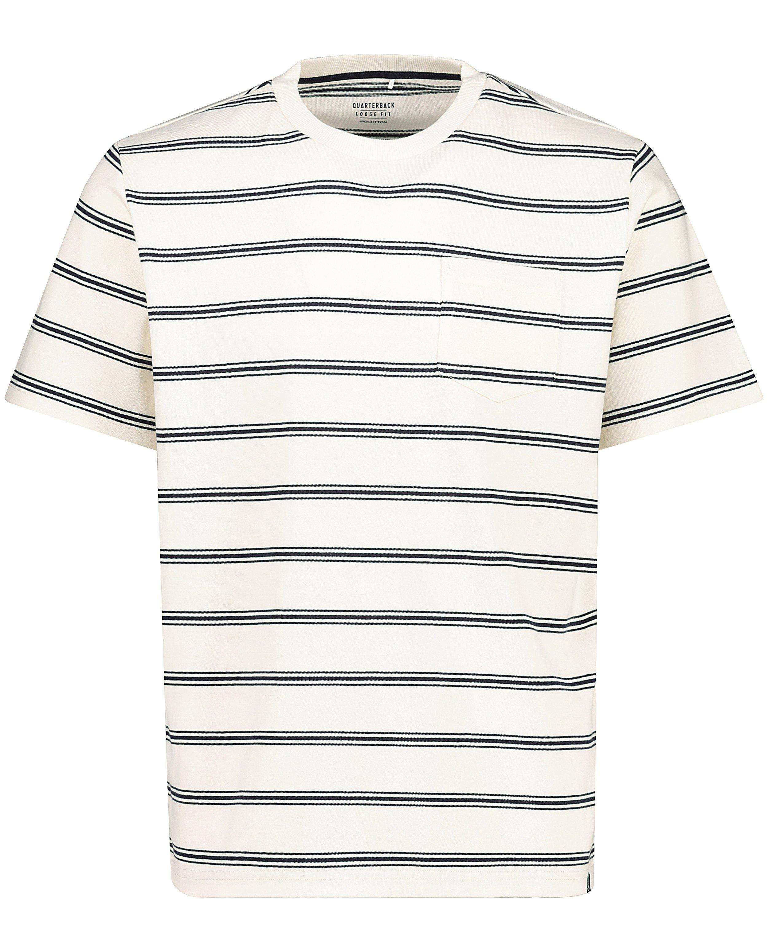 T-shirt rayé en coton bio - fin tricot - Quarterback