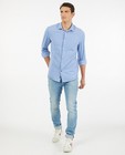 Lichtblauw hemd van piqué katoen - slim fit - Iveo