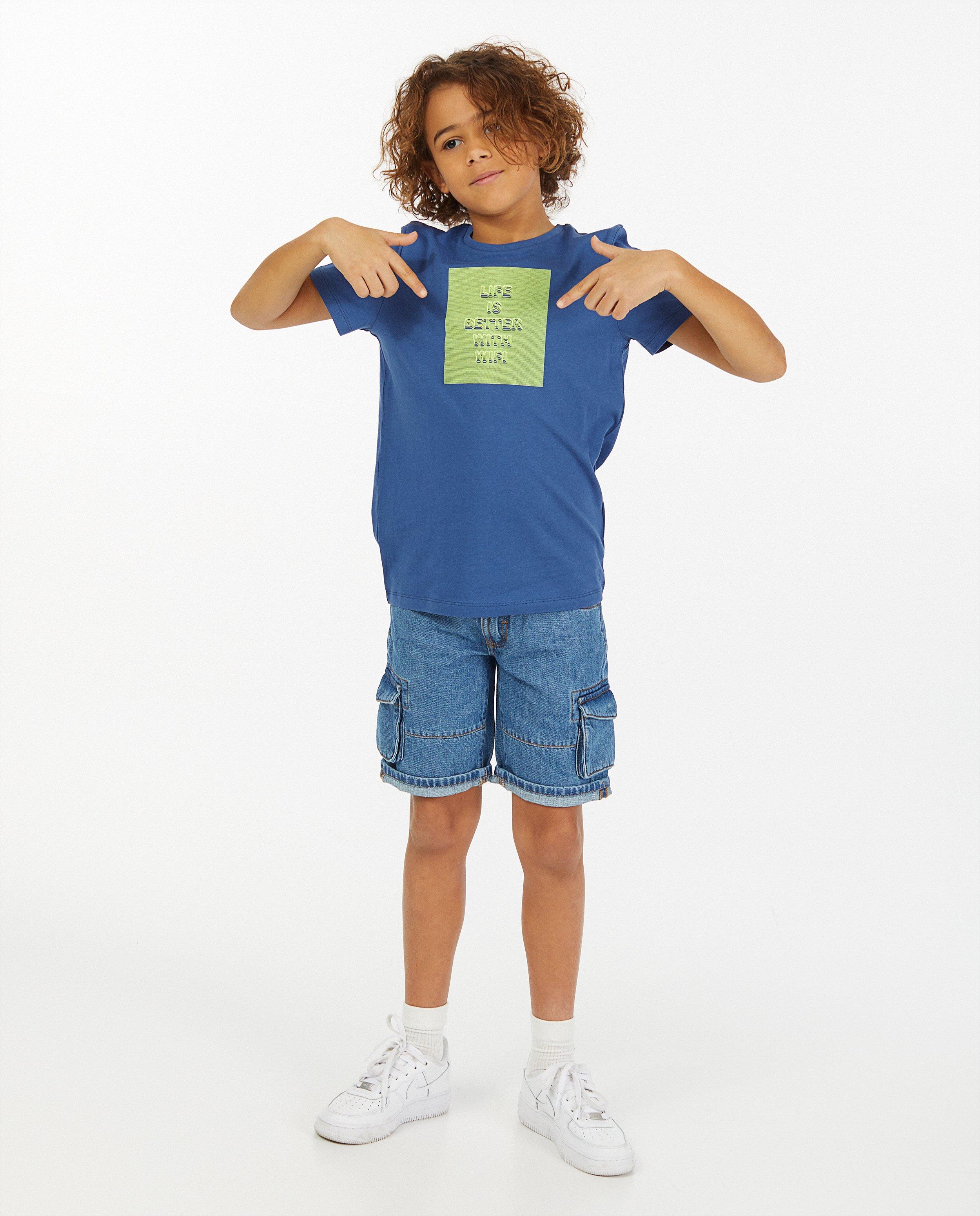 T-shirt met line art BESTies - stretch - Besties