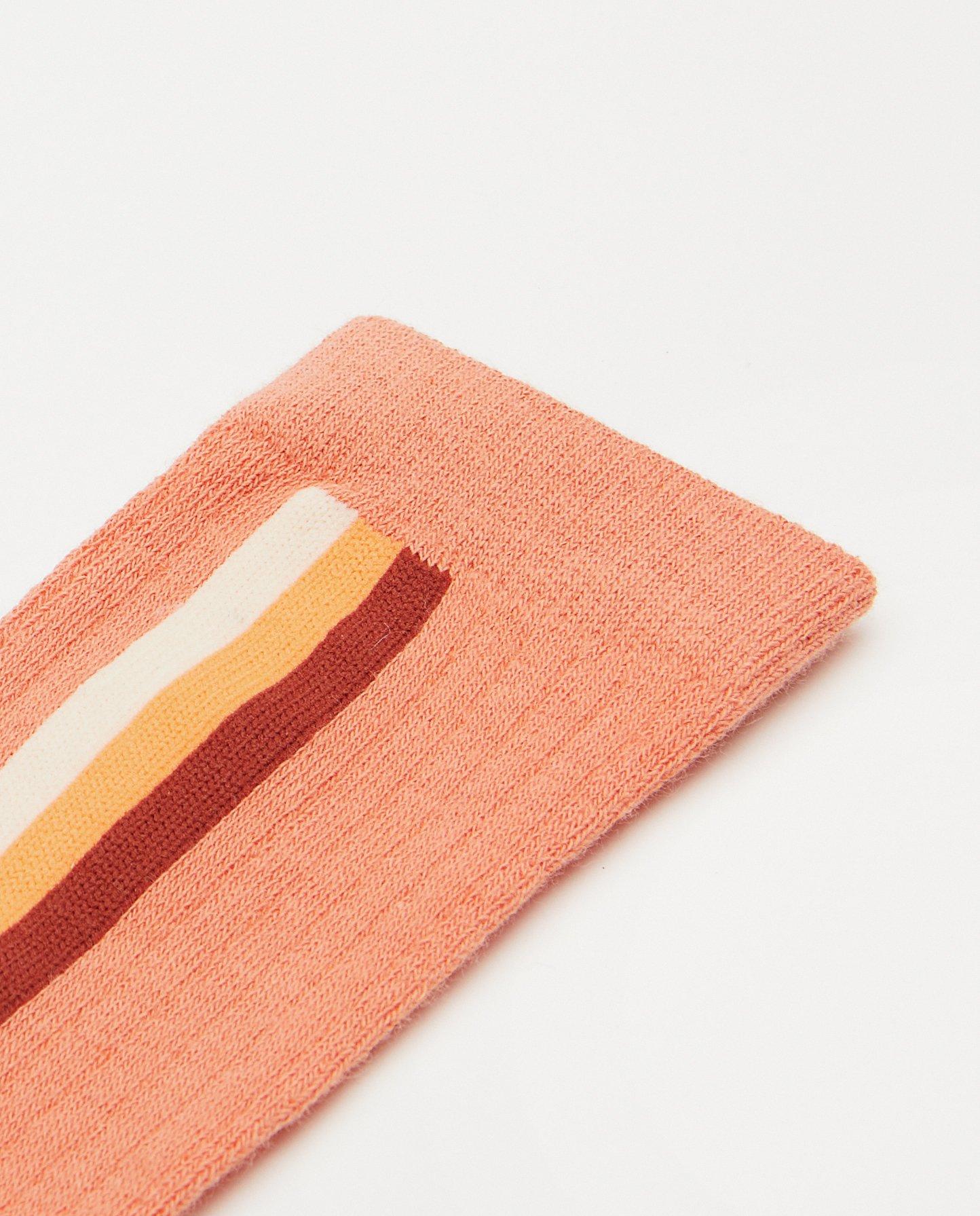 Chaussettes - Mi-bas orange à rayures