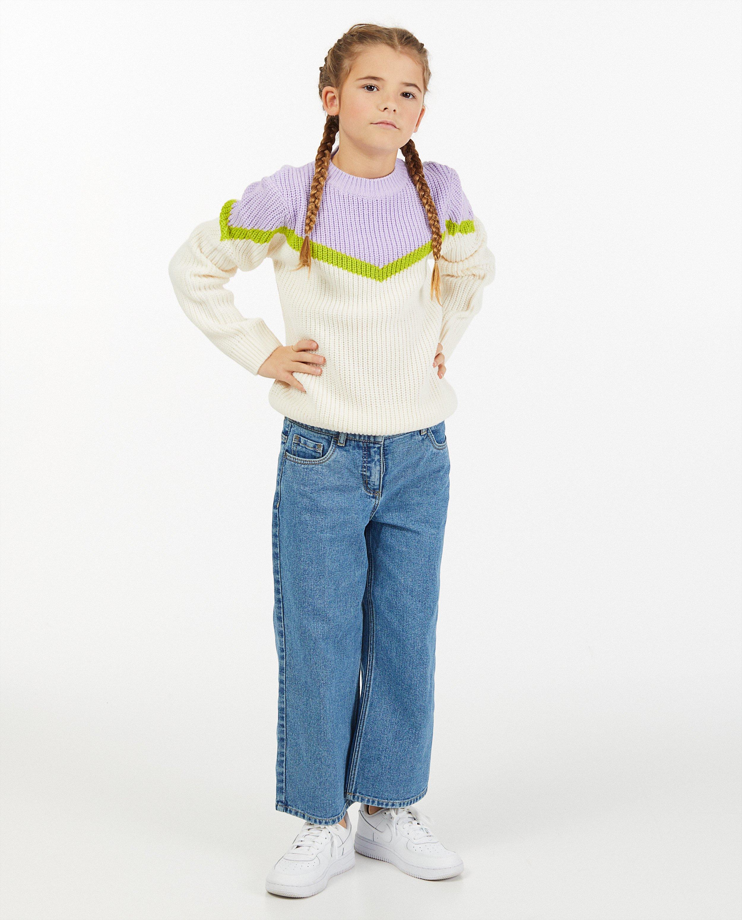 Pull à col en V avec color block - en tricot - Fish & Chips