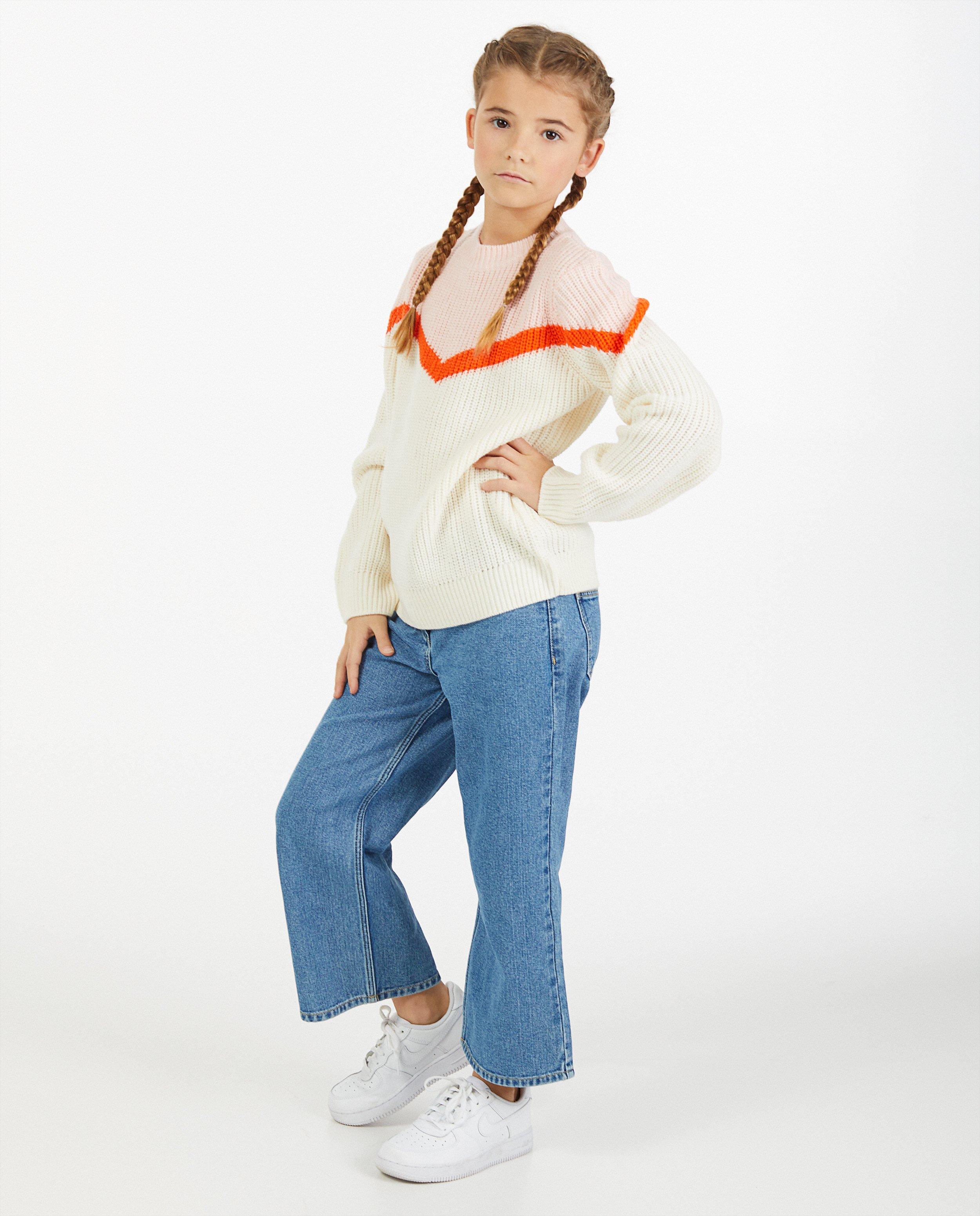 Trui met V-shaped color block - gebreid - Fish & Chips