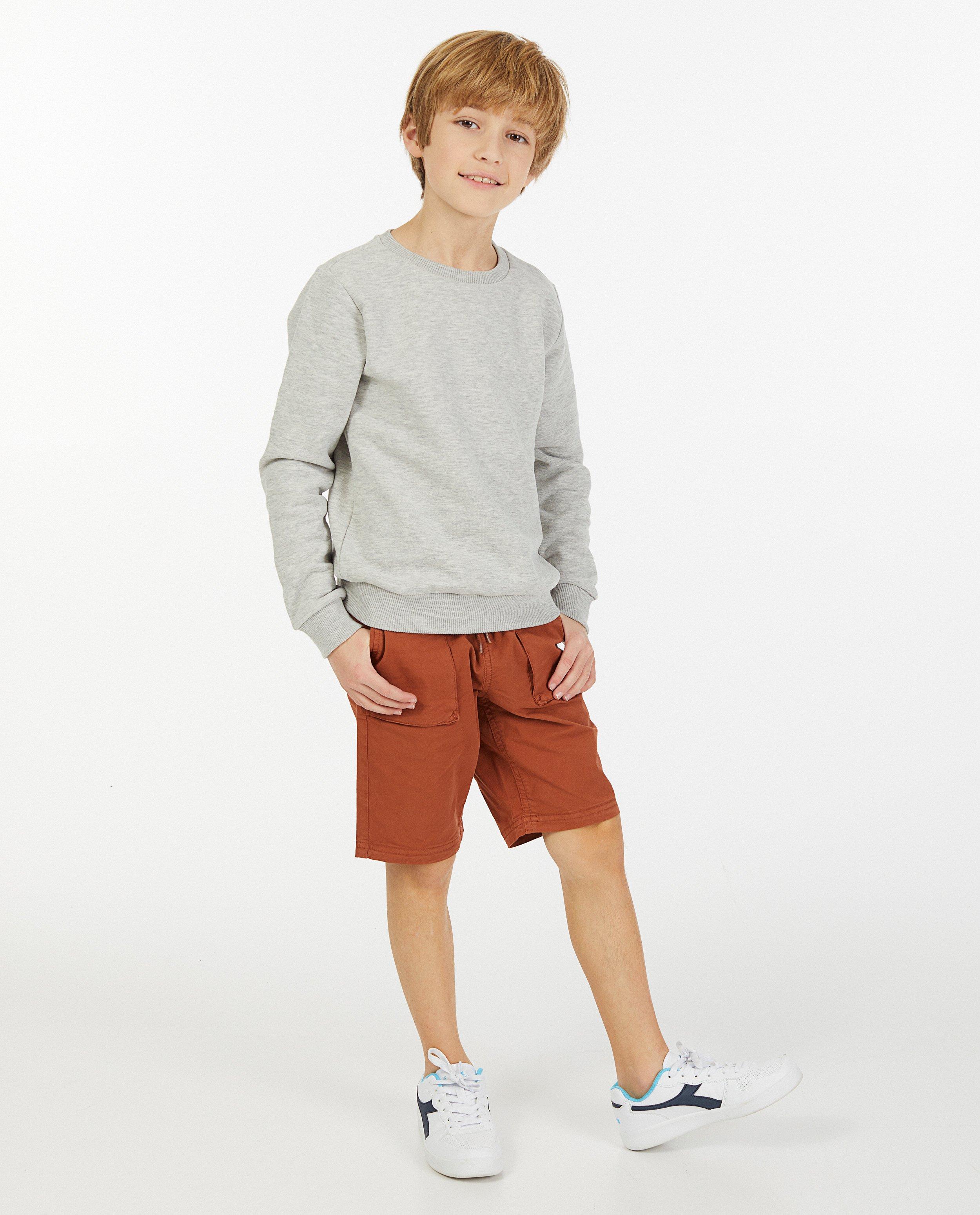 Roestbruine bermuda - met elastische taille - Fish & Chips