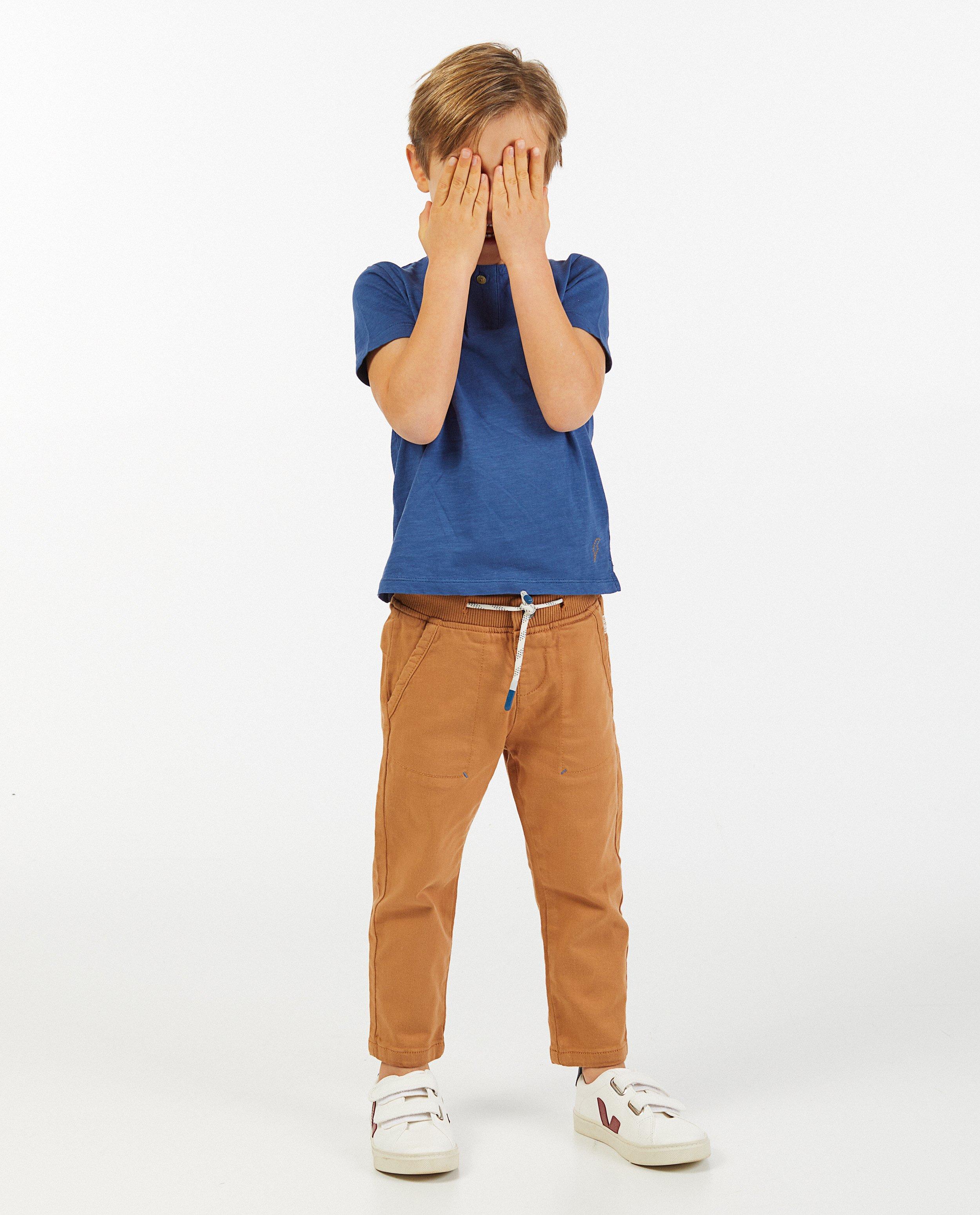 T-shirt bleu en coton bio - stretch - Kidz Nation