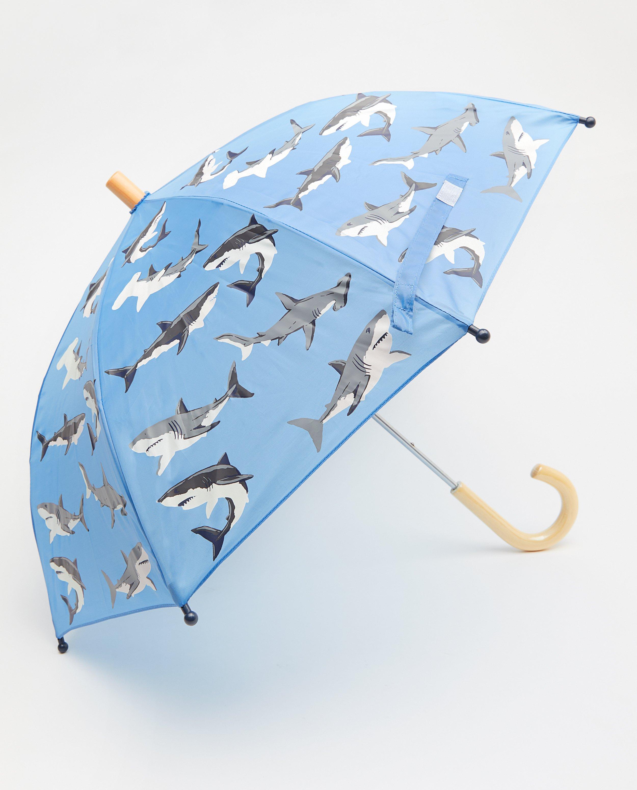Blauwe paraplu met print Hatley - haaienprint - Hatley