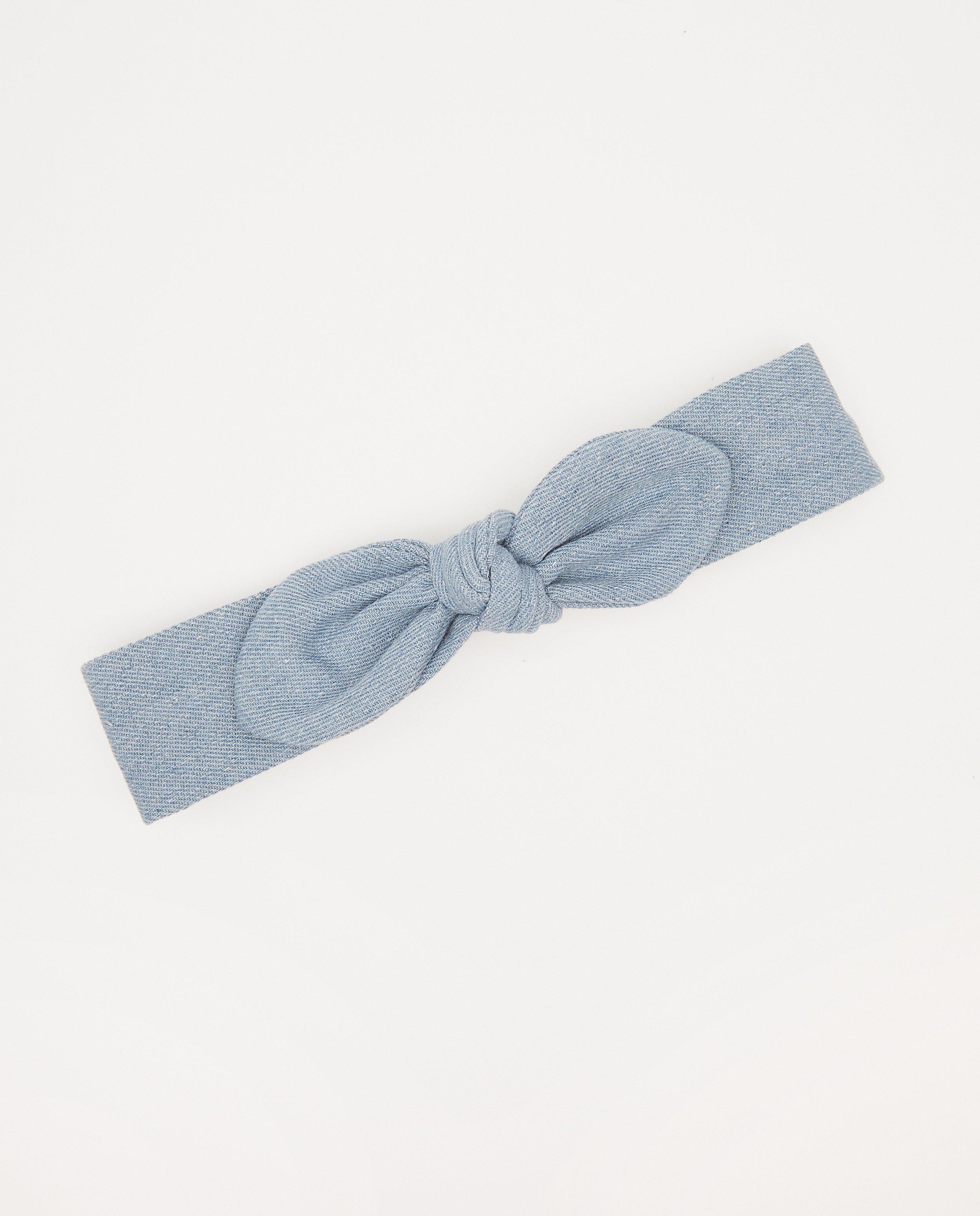 Blauwe haarband met strik - denim - JBC