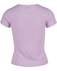 T-shirts - T-shirt côtelé lilas avec une fermeture boutonnée