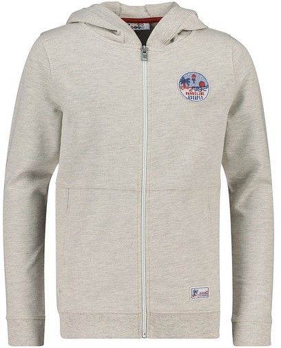 Lichtgrijs sweatvest met kap Lichtgrijs sweatvest met kap