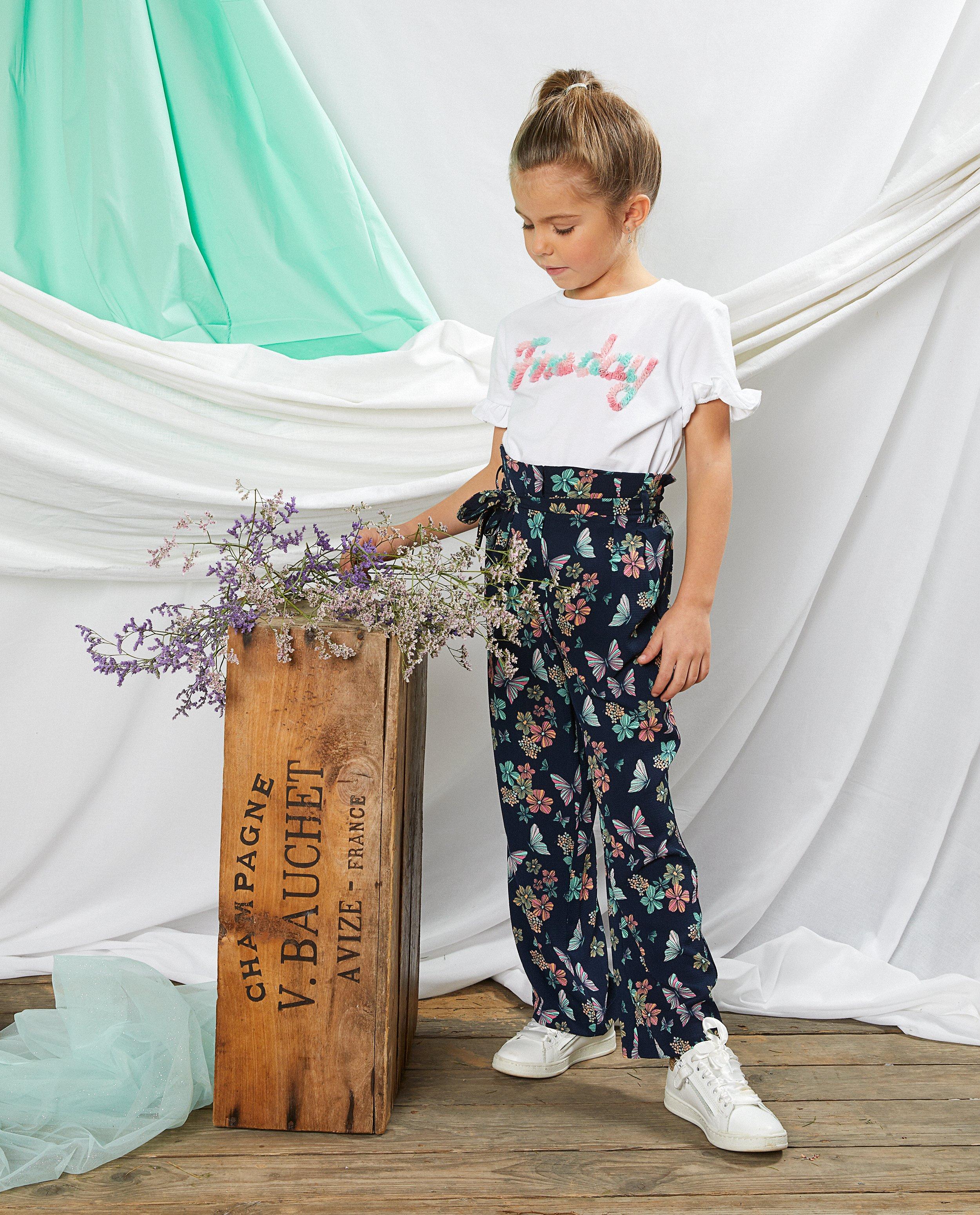 Blauwe broek met print Communie - allover - Milla Star