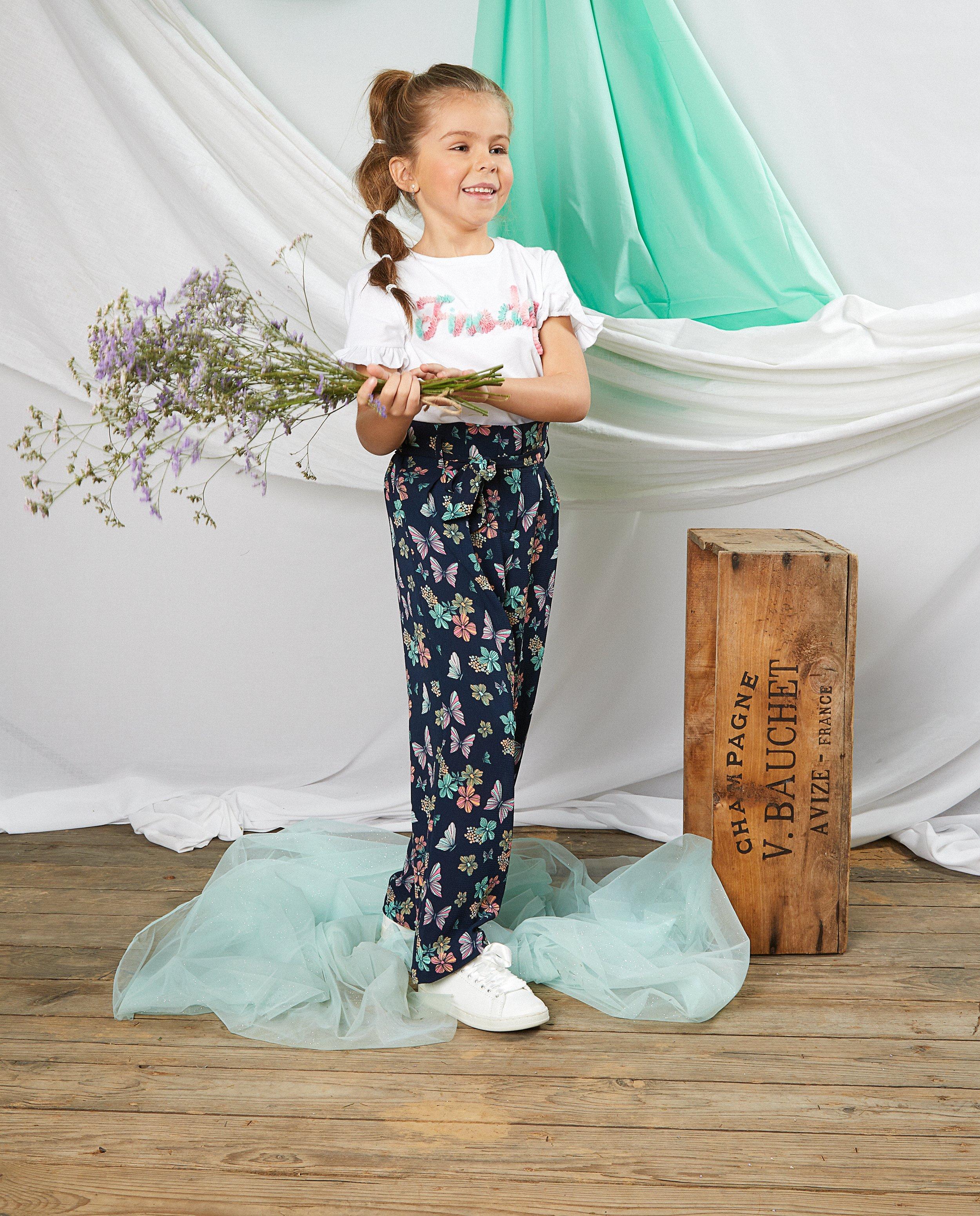 Broeken - Blauwe broek met print Communie