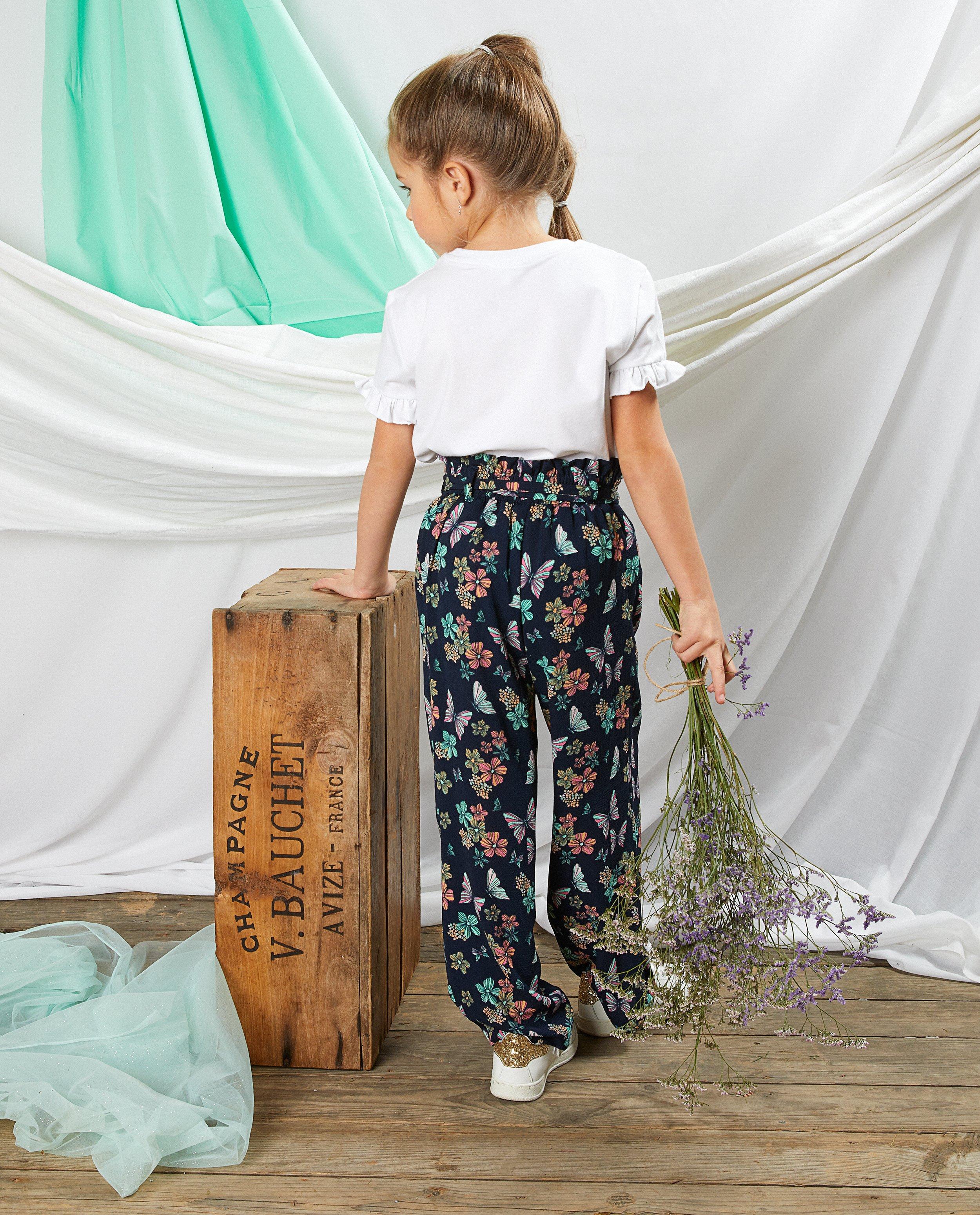 Broeken - Blauwe broek met print Communie