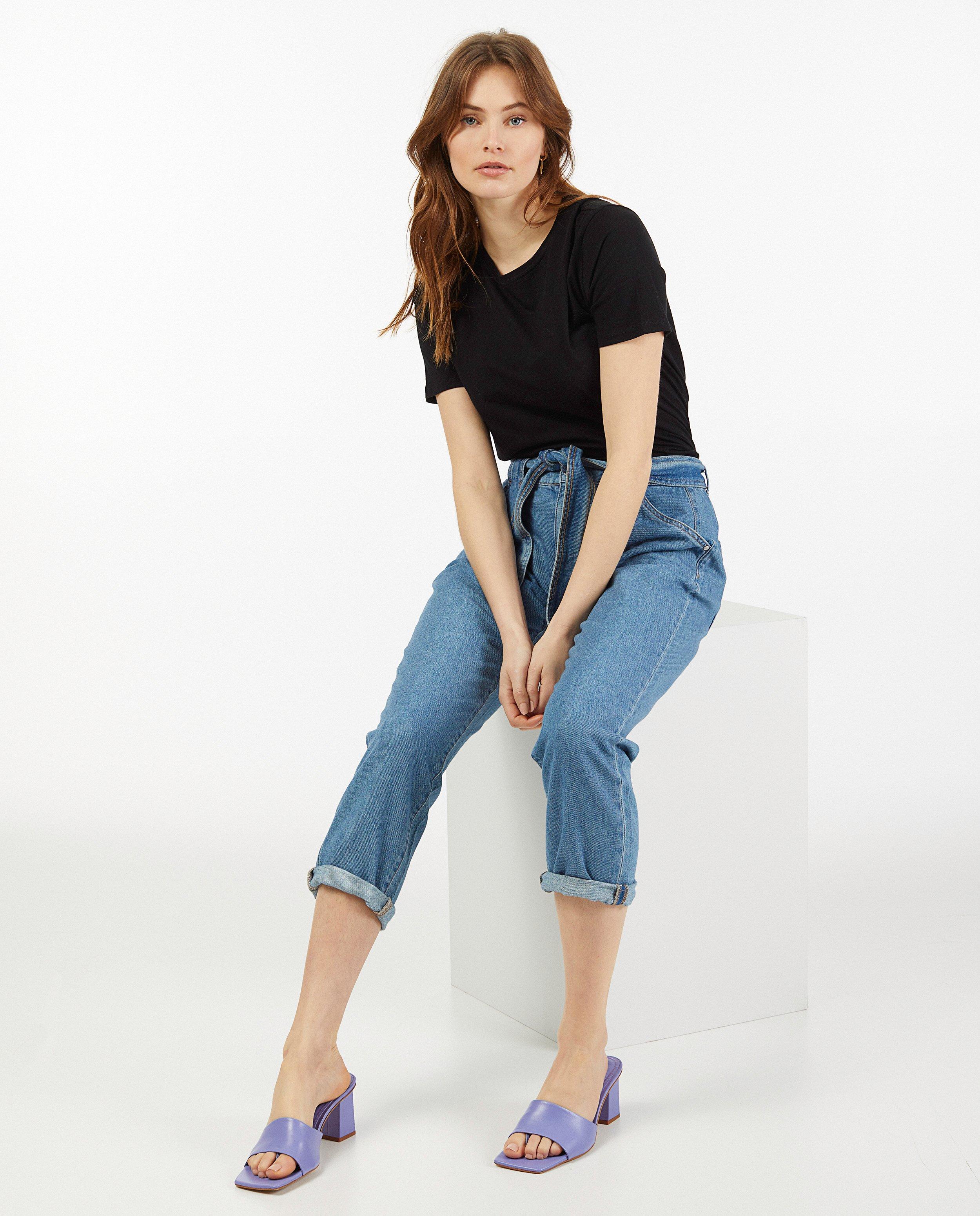 T-shirt noir en coton bio Sora - col rond - Sora