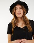 T-shirt noir en coton bio Sora - avec col en V - Sora
