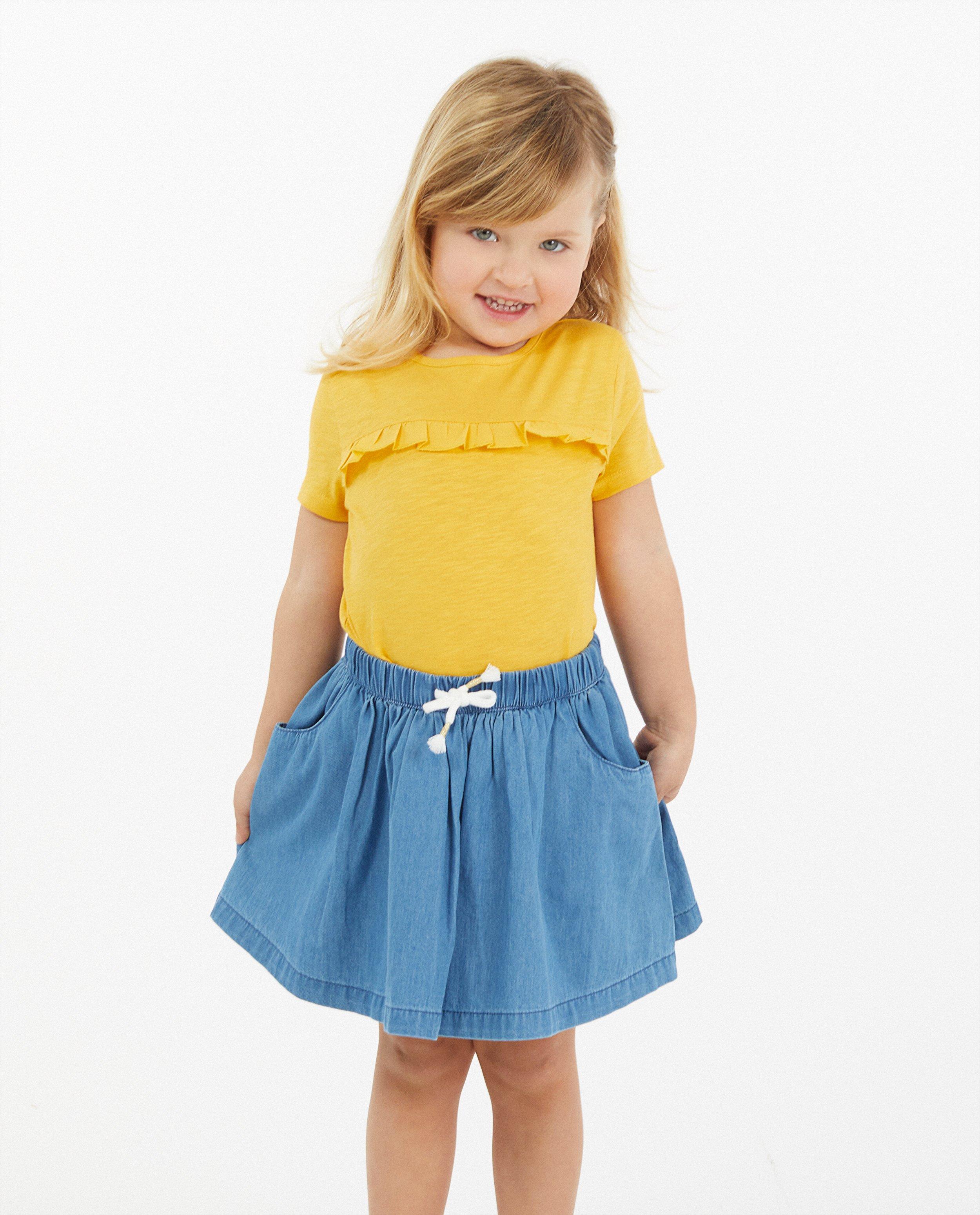 T-shirts - Geel T-shirt met ruches