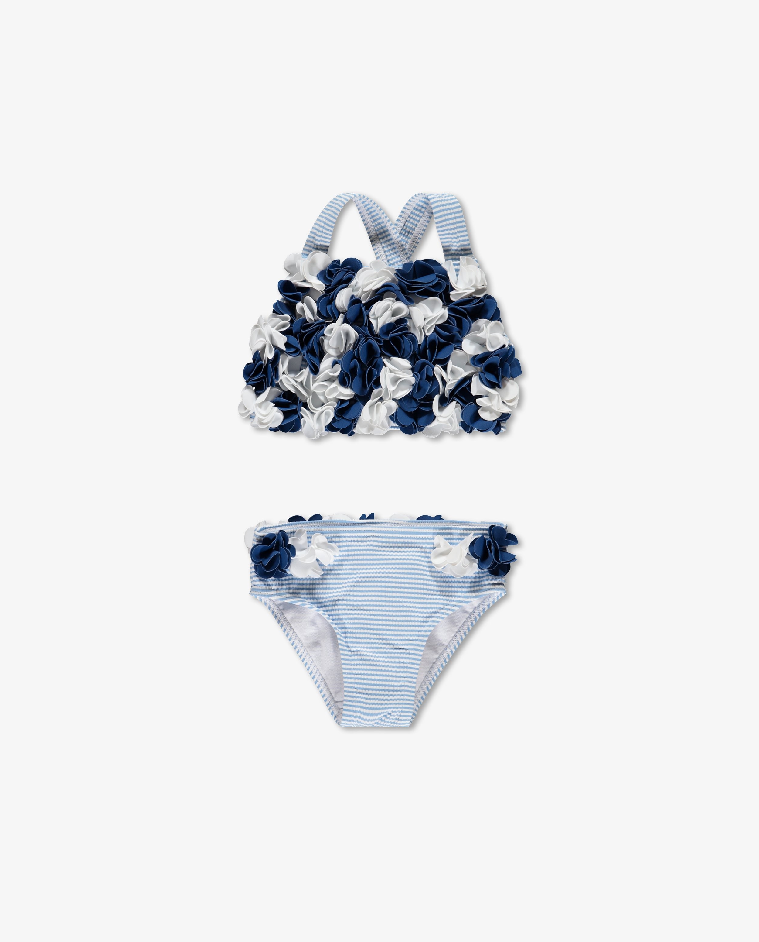 Blauw-witte bikini met strepen - en bloemen - Milla Star