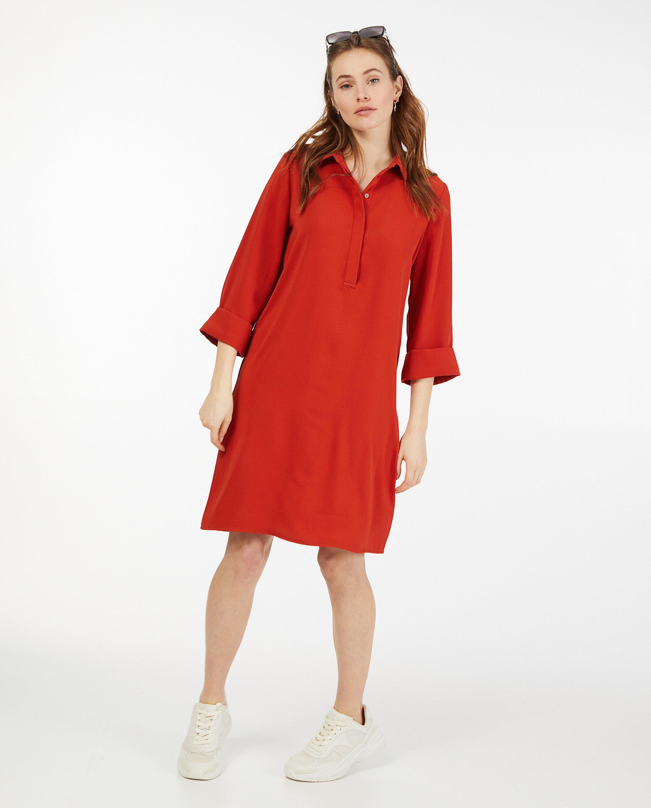 Robe rouge Sora - avec ceinture à nouer - Sora
