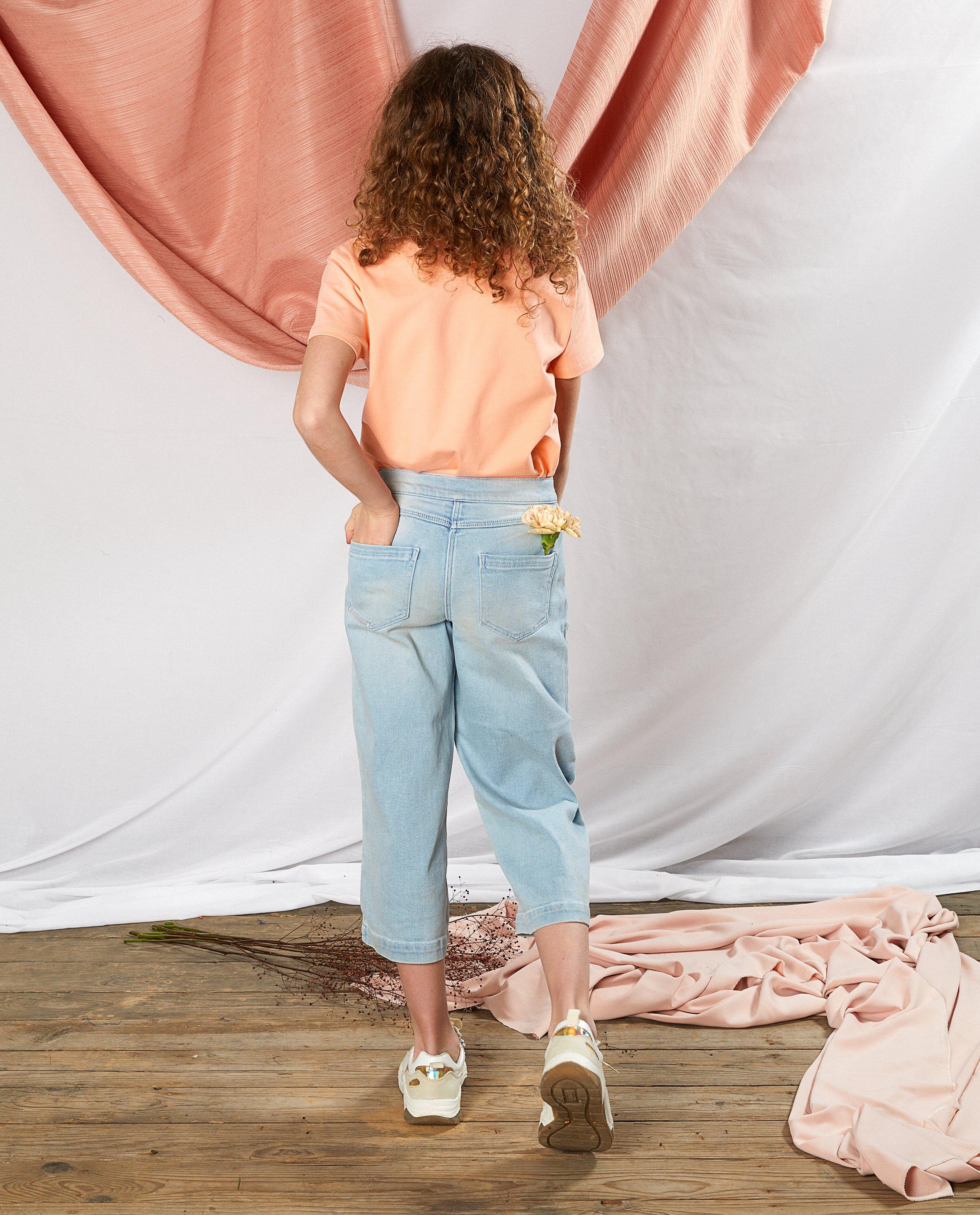Jeans - Jupe-culotte bleu clair en denim Communion