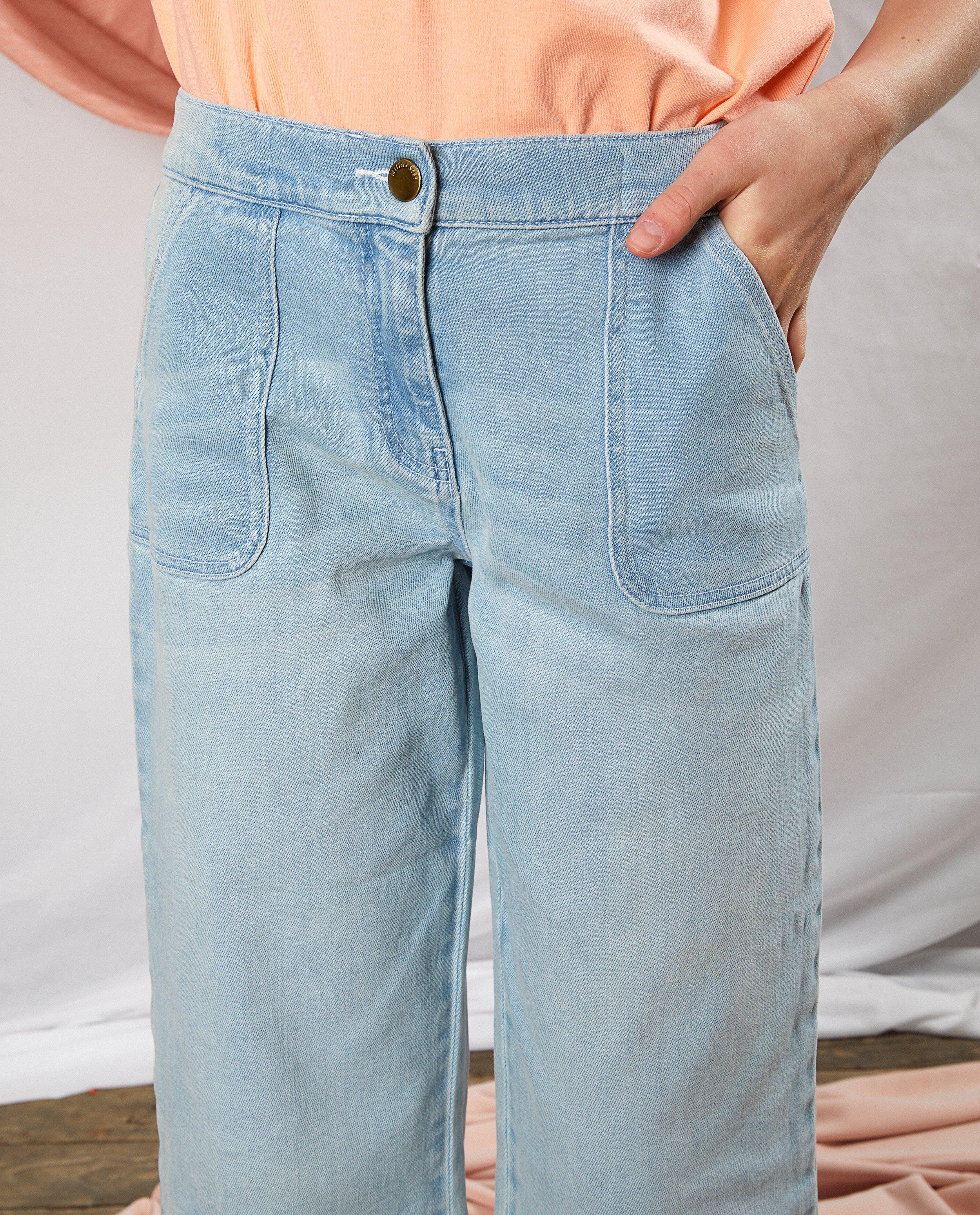 Jeans - Jupe-culotte bleu clair en denim Communion
