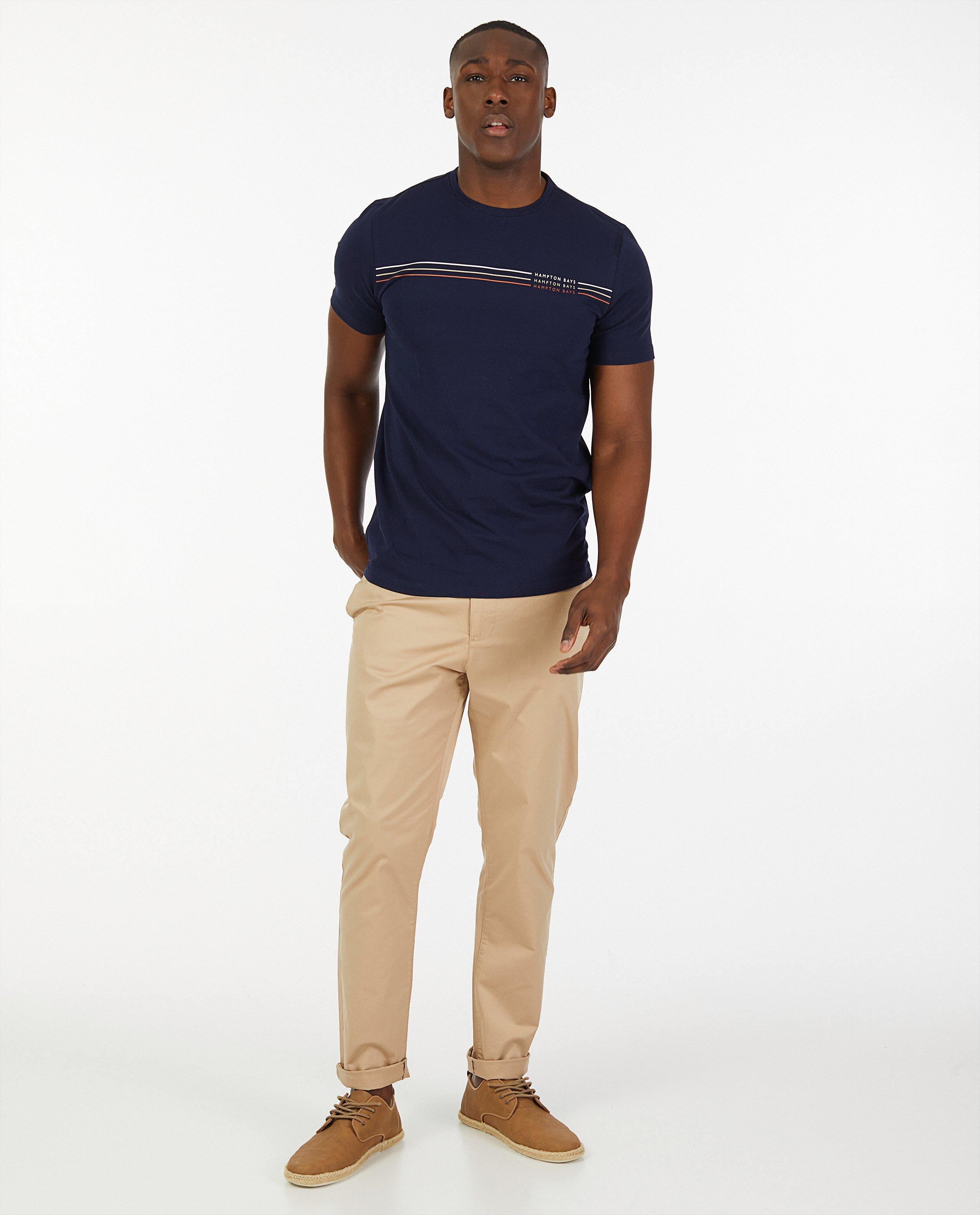 Blauw T-shirt met strepen Hampton Bays - stretch - Hampton Bays