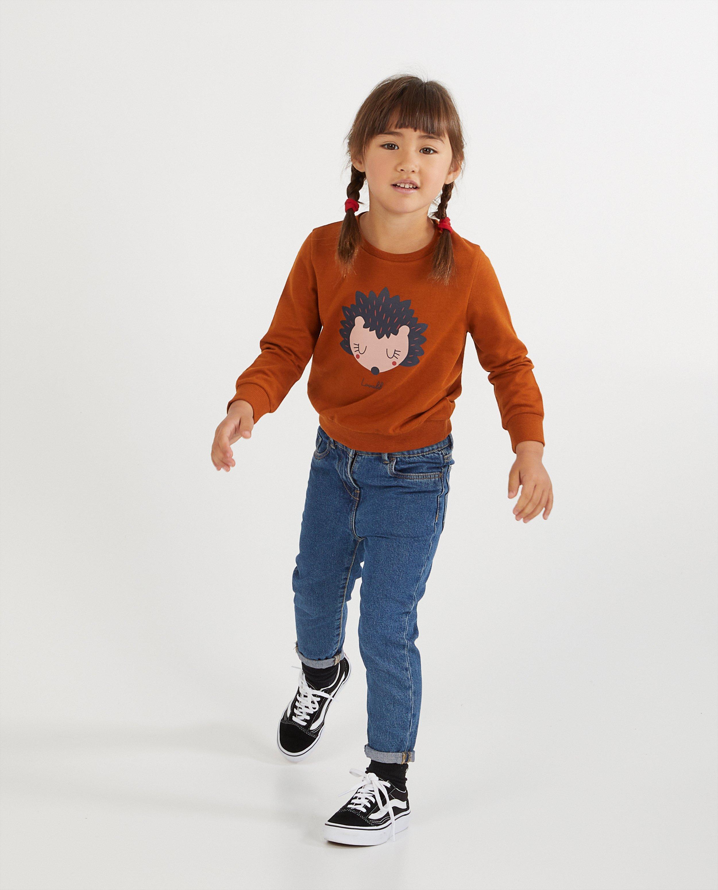 Bruine sweater met print BESTies - stretch - Besties
