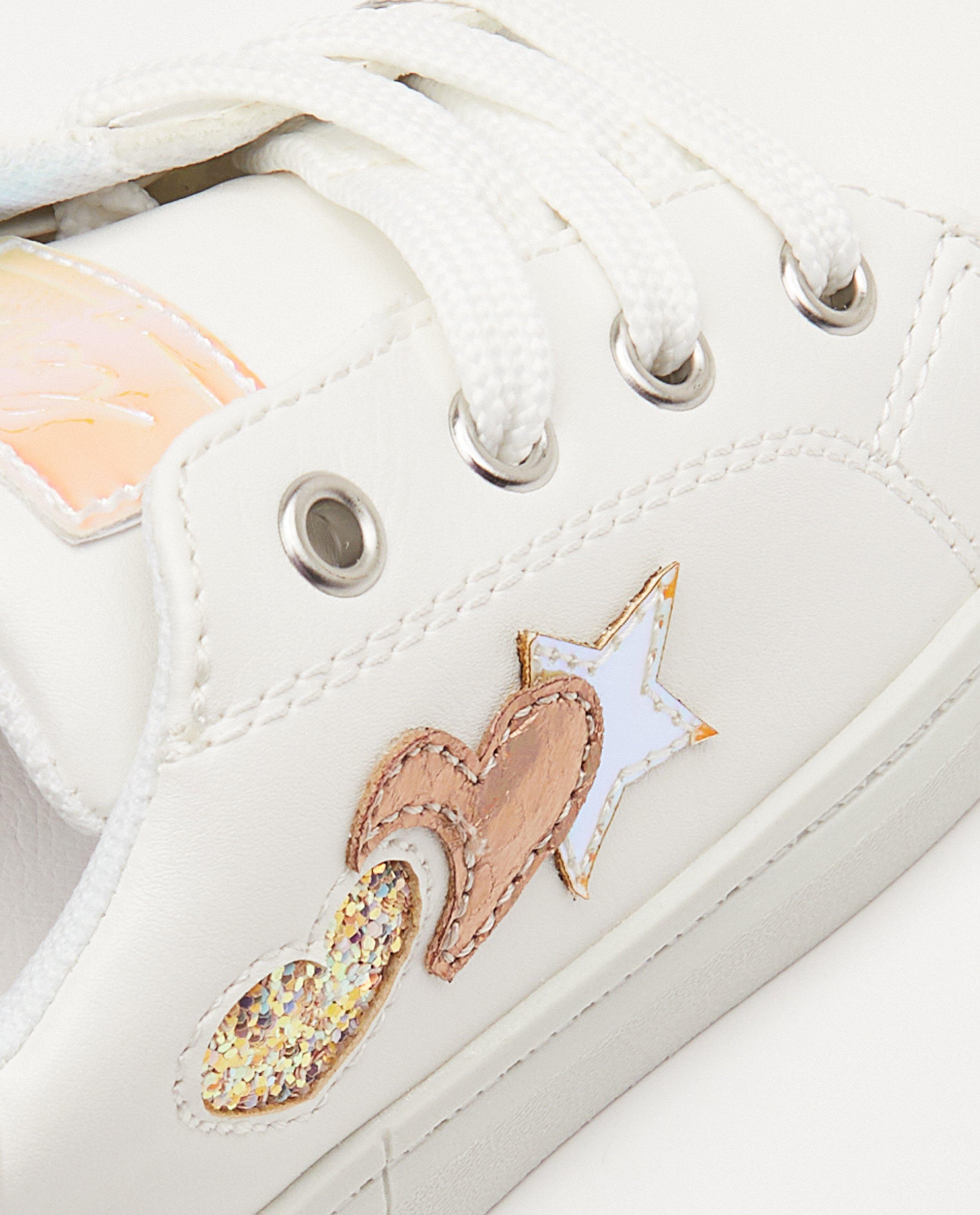 Witte sneakers met glitter, maat 27-32