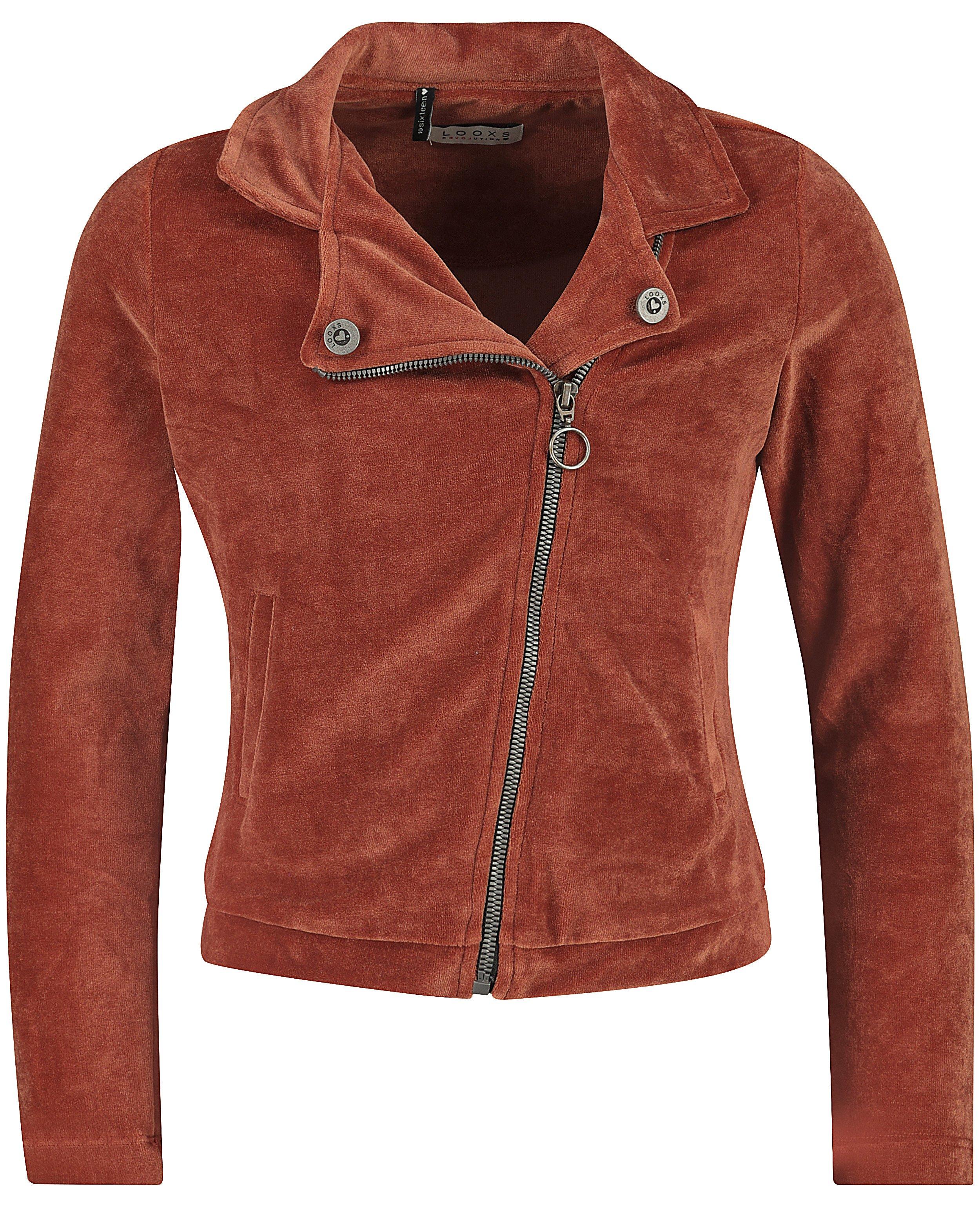 Roestbruine blazer van fluweel Looxs - met ritssluiting - Looxs