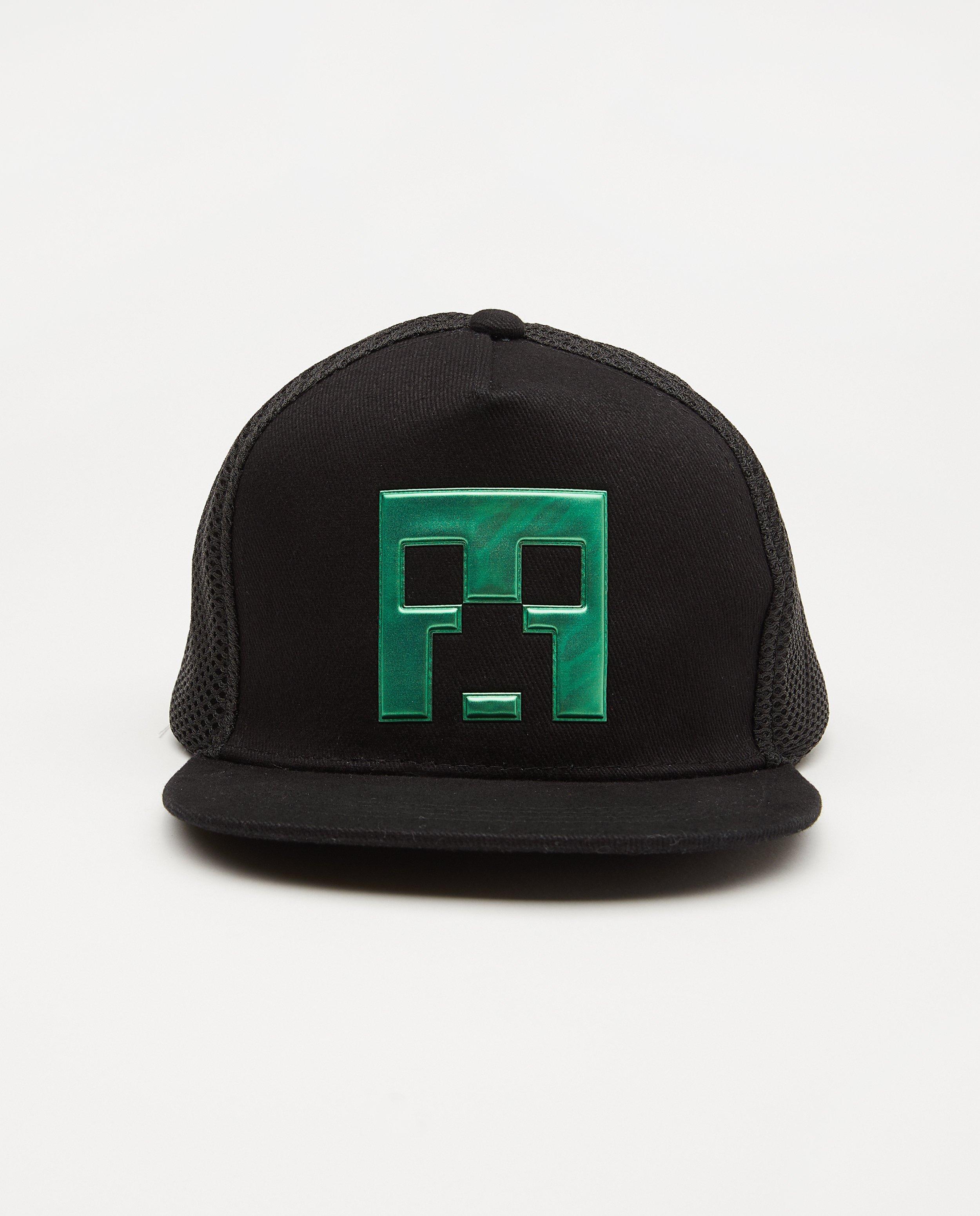 Zwarte Minecraft-pet met print - met mesh - Playstation