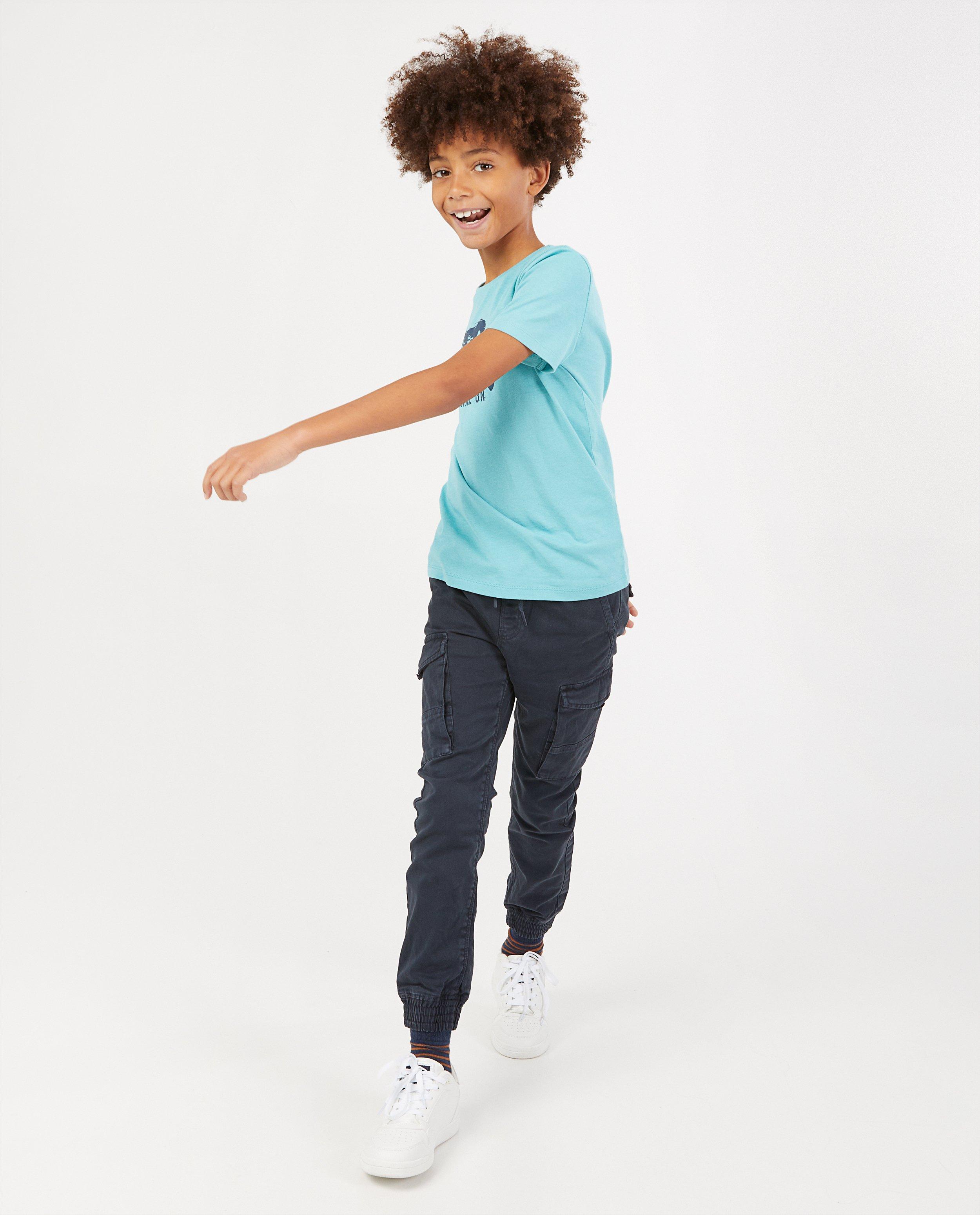 Pantalon cargo vert, 7-14 ans - avec des poches à rabat - Fish & Chips