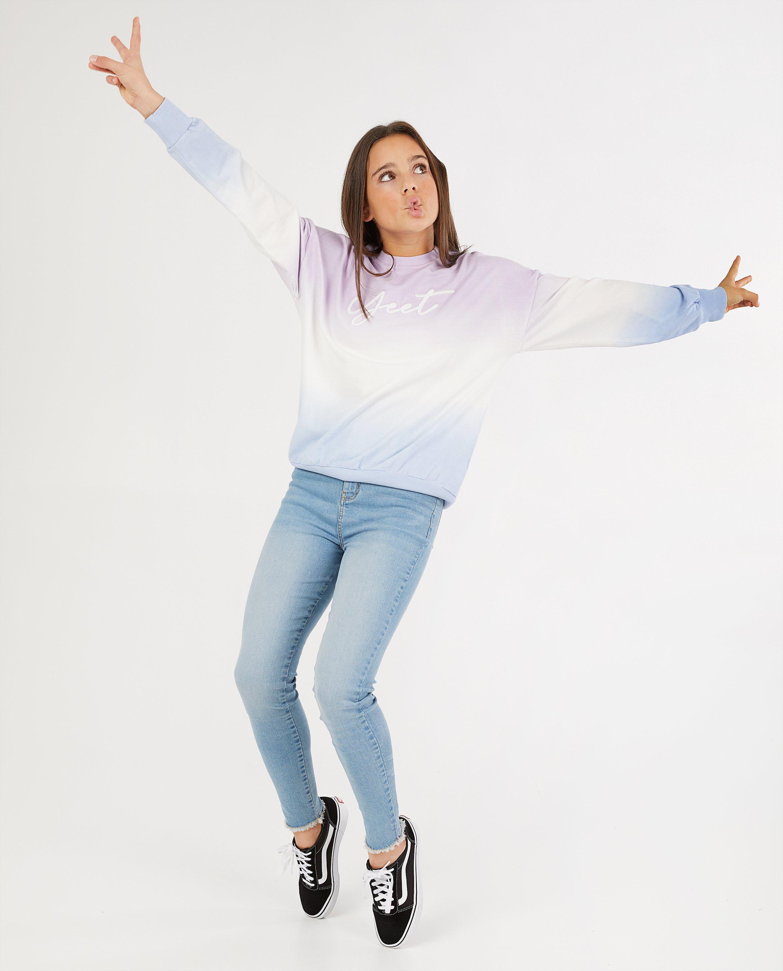 Sweat avec un dégradé et une inscription - blanc - Groggy
