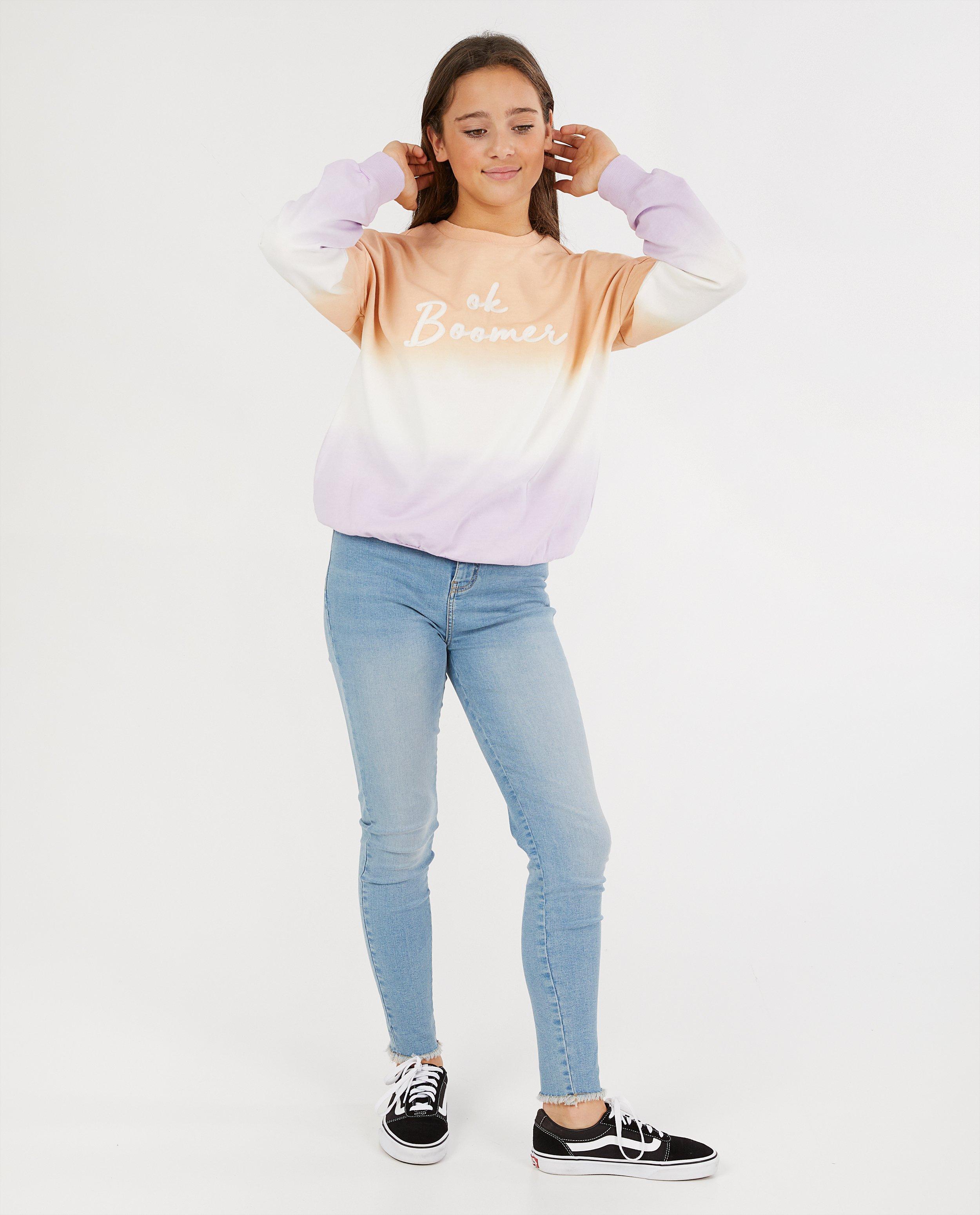 Sweat avec un dégradé et une inscription - blanc - Groggy