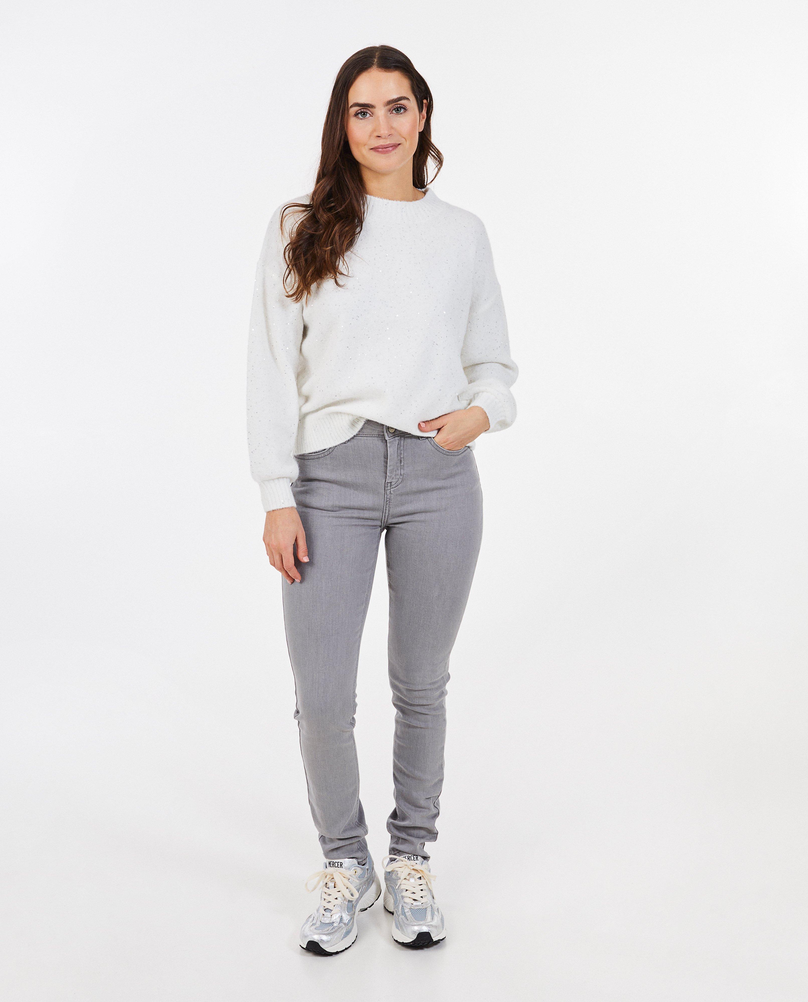 Grijze jeans, skinny fit - high waist - Sora